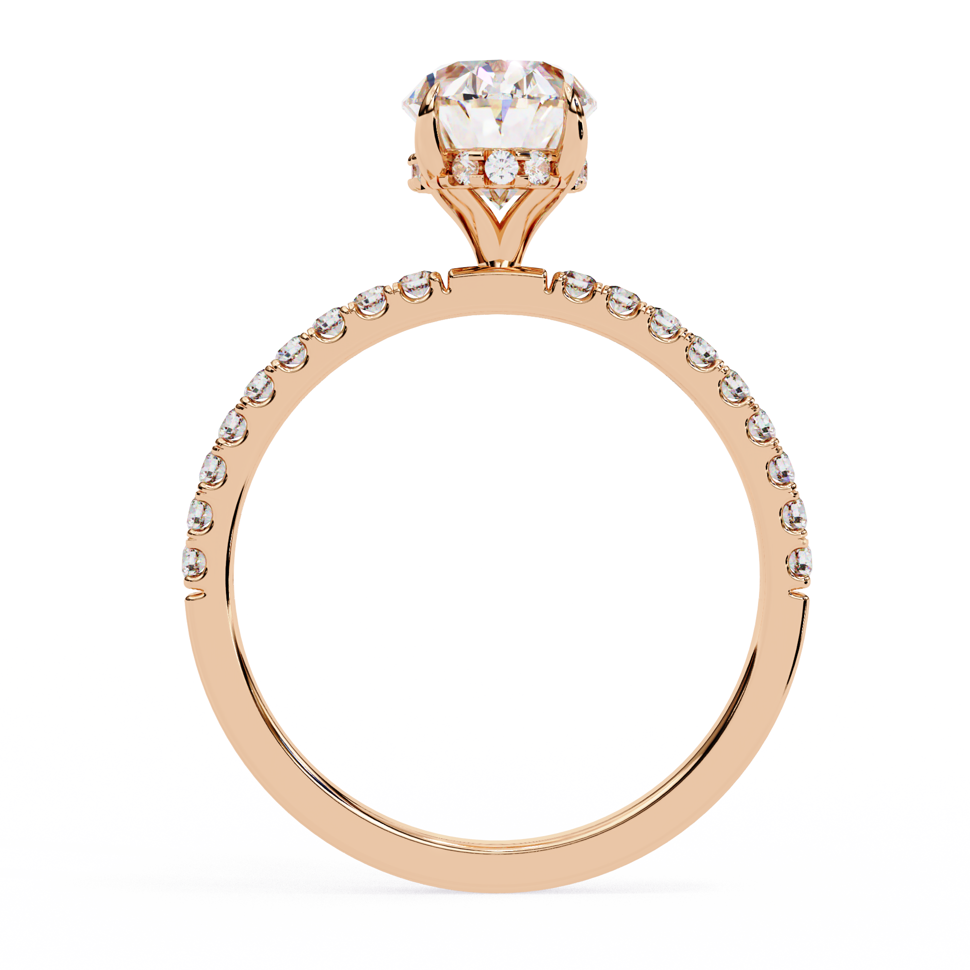 Elegant 1.43 Carat Oval & Round Lab Grown Diamond Engagement Ring