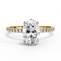 Elegant 1.43 Carat Oval & Round Lab Grown Diamond Engagement Ring