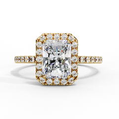 2.14 CT Radiant Cut Lab Diamond Halo Ring – Vintage Style