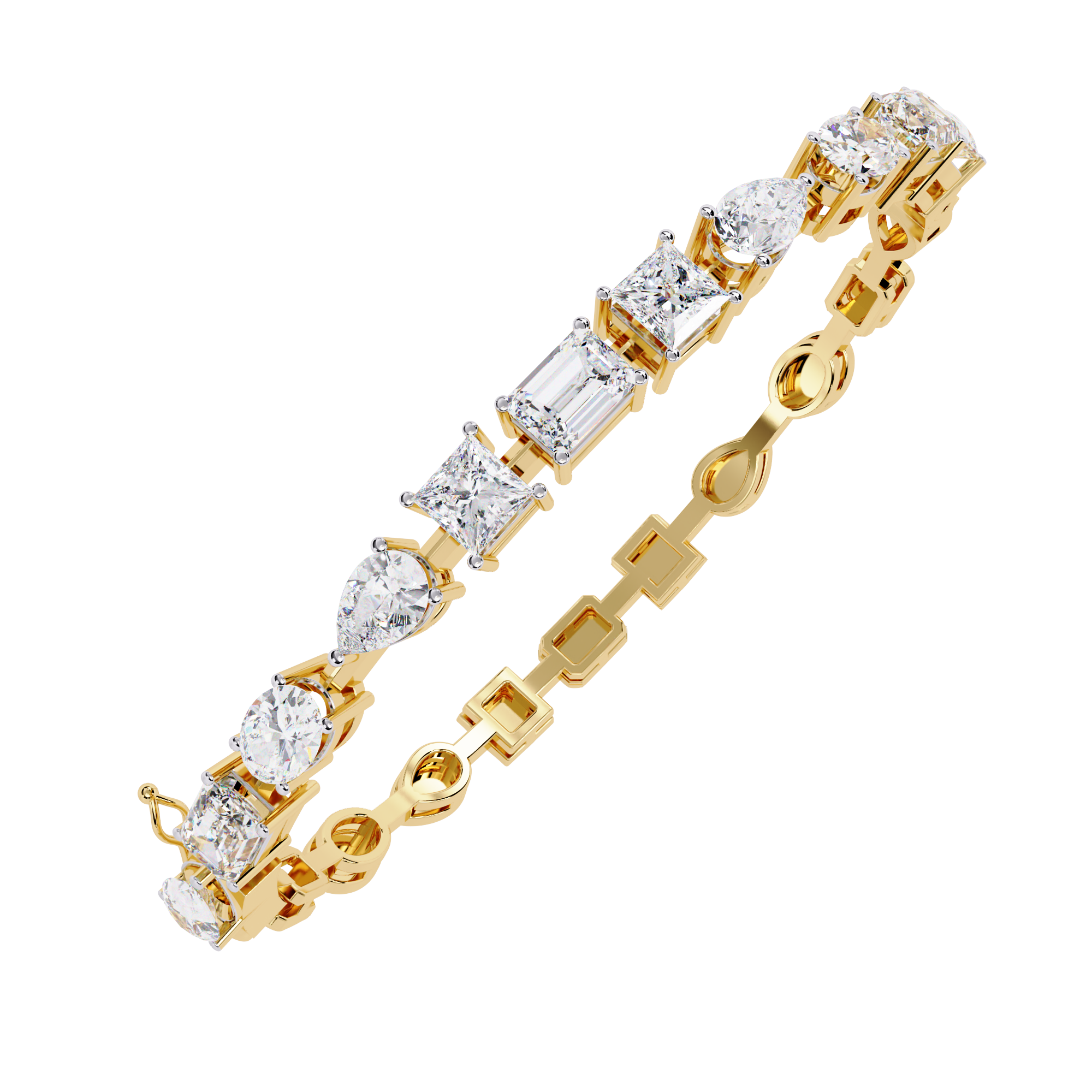 Solitairekart 13.84ct Mixed-Cut Diamond Tennis Bracelet-H Color, VS1 Clarity