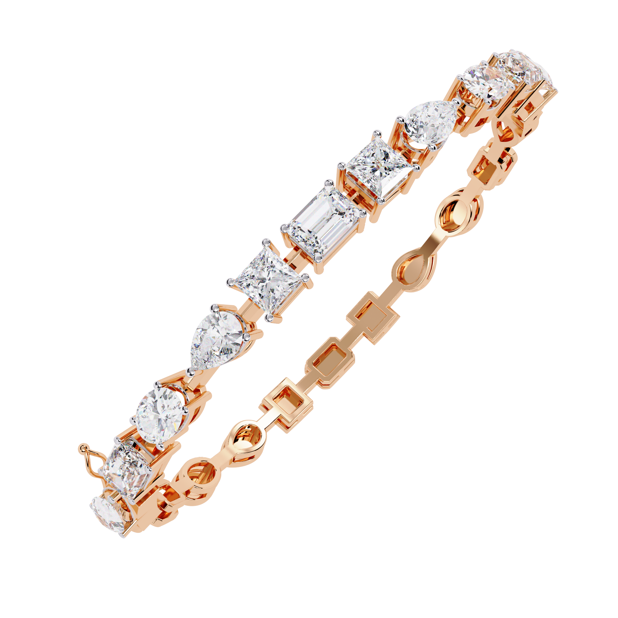 Solitairekart 13.84ct Mixed-Cut Diamond Tennis Bracelet-H Color, VS1 Clarity