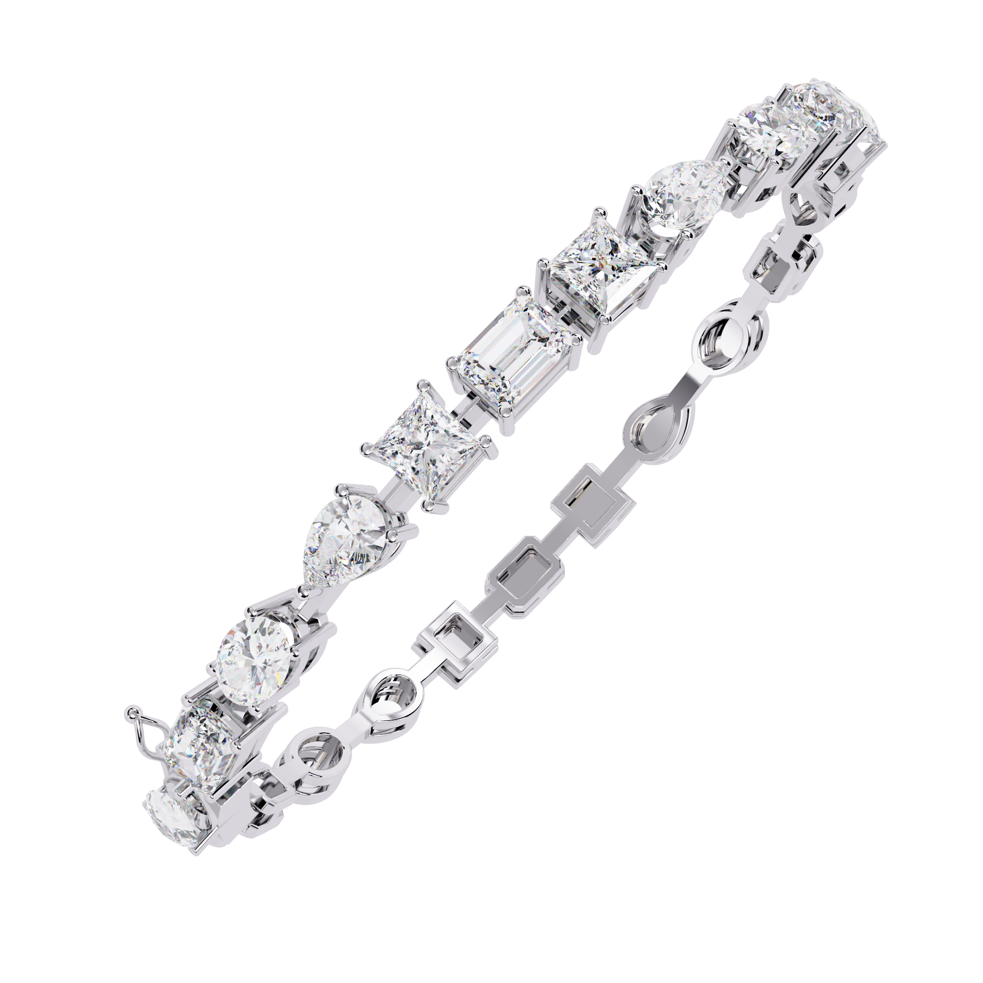Solitairekart 13.84ct Mixed-Cut Diamond Tennis Bracelet-H Color, VS1 Clarity