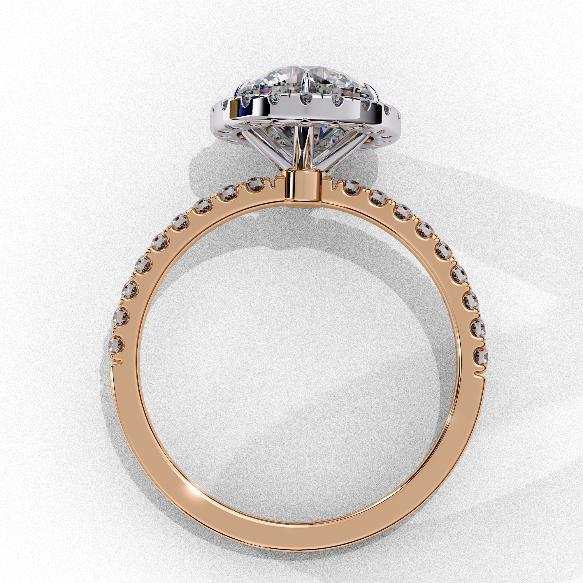 1.86 Carat Round Shape Lab Grown Diamond Halo Engagement Ring