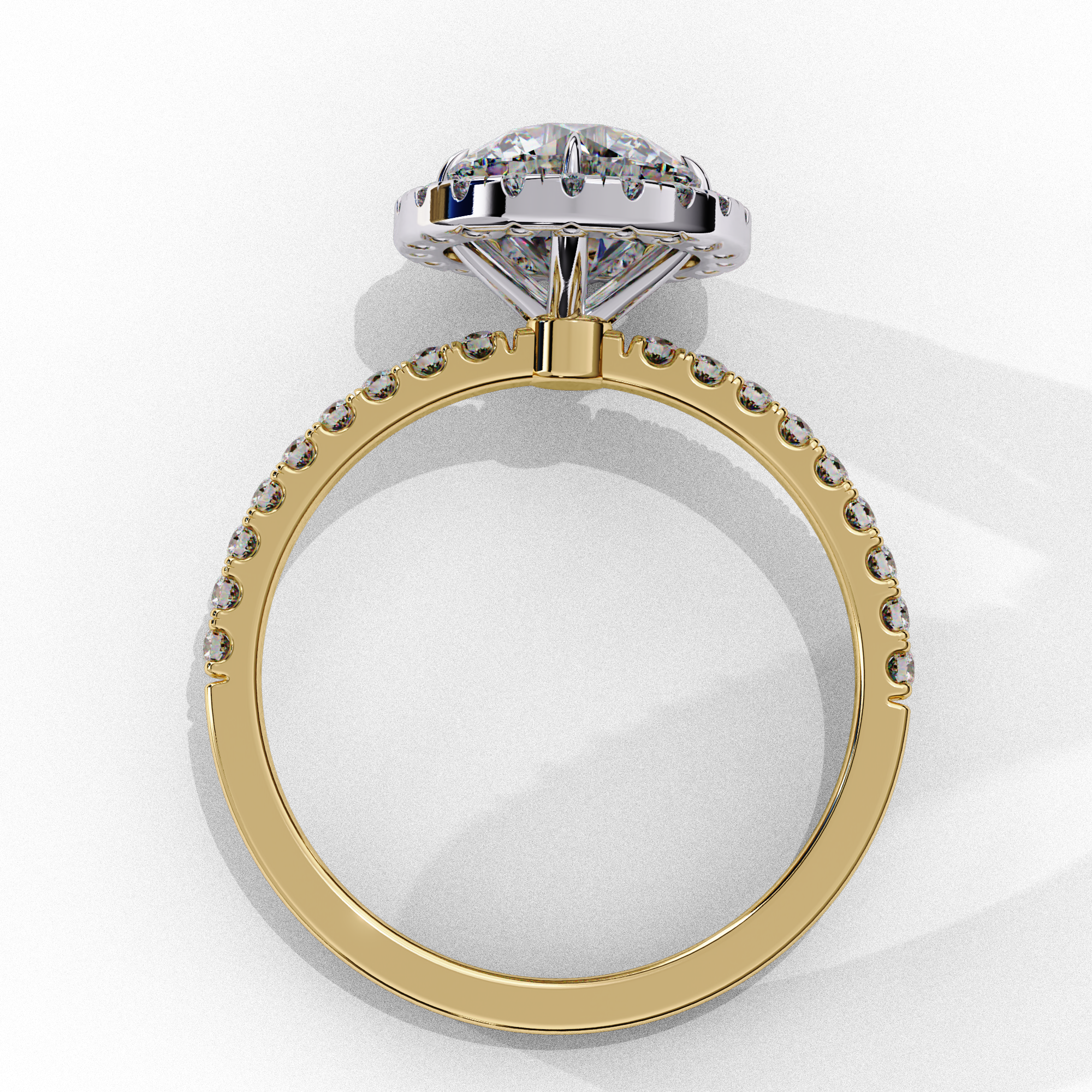 1.86 Carat Round Shape Lab Grown Diamond Halo Engagement Ring