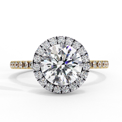 1.86 Carat Round Shape Lab Grown Diamond Halo Engagement Ring