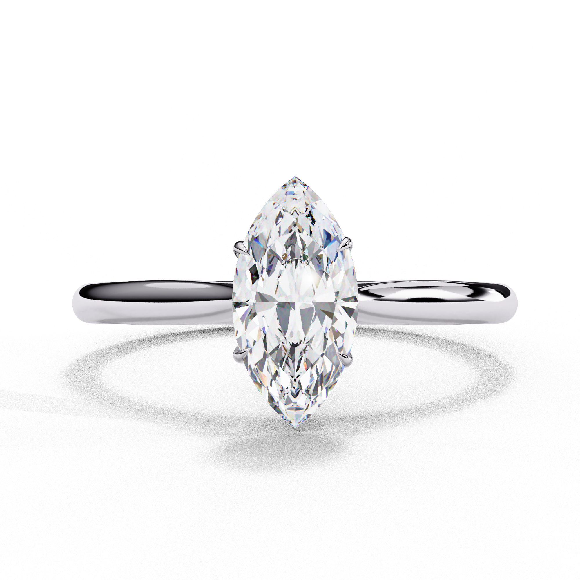 0.82 Carat Marquise Cut Lab Grown Diamond Solitaire Engagement Ring