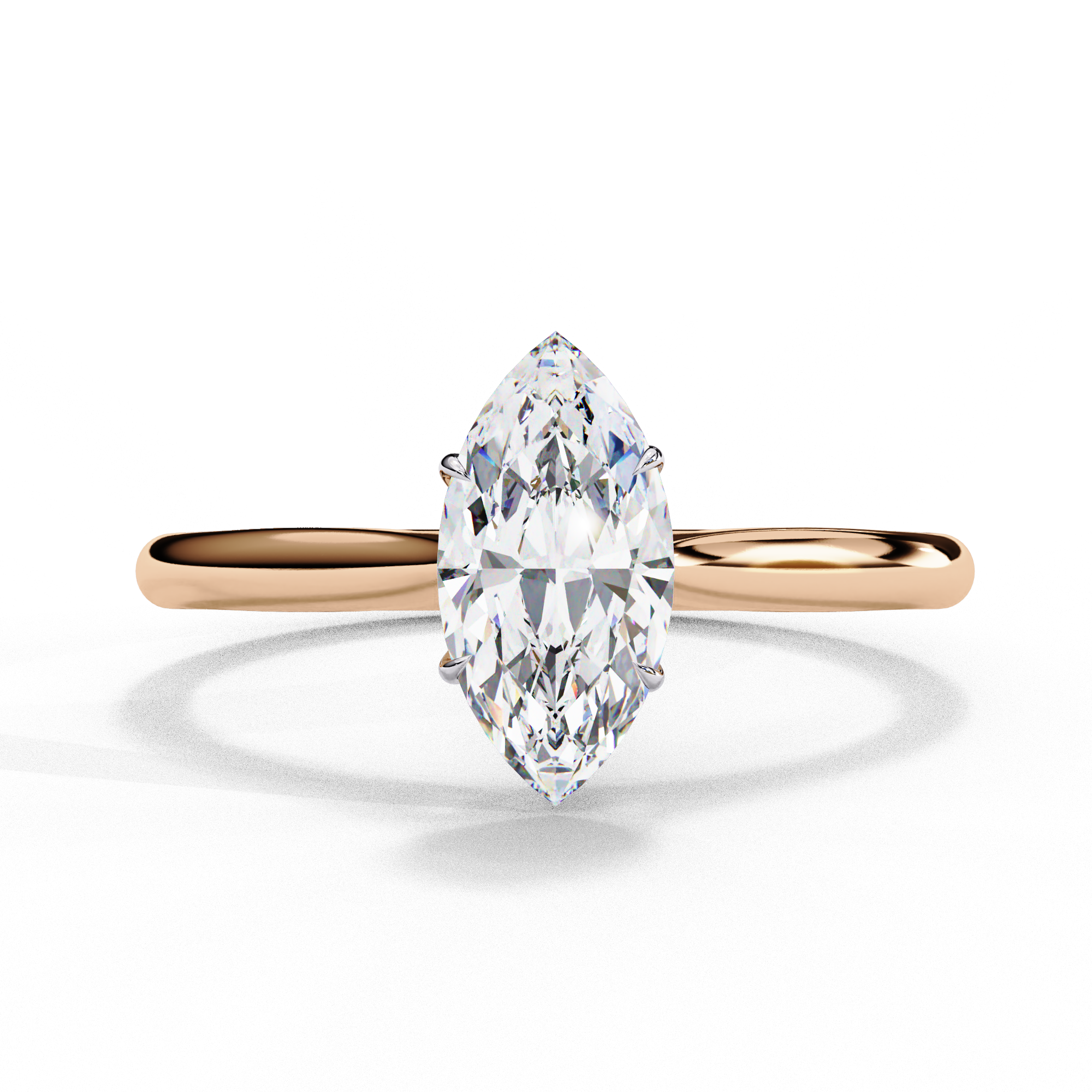 0.82 Carat Marquise Cut Lab Grown Diamond Solitaire Engagement Ring
