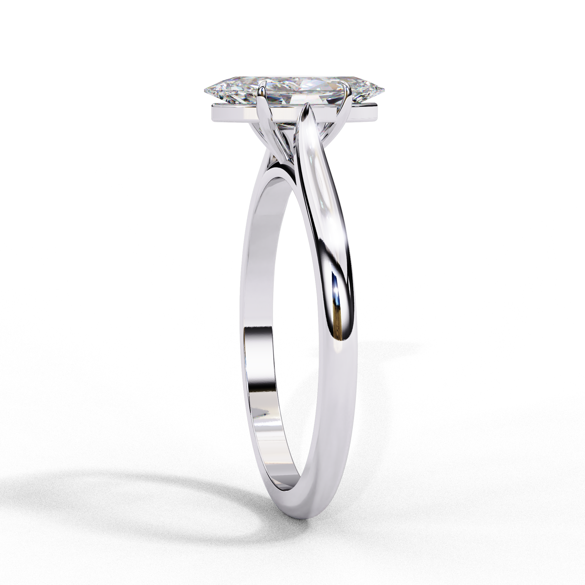 0.82 Carat Marquise Cut Lab Grown Diamond Solitaire Engagement Ring