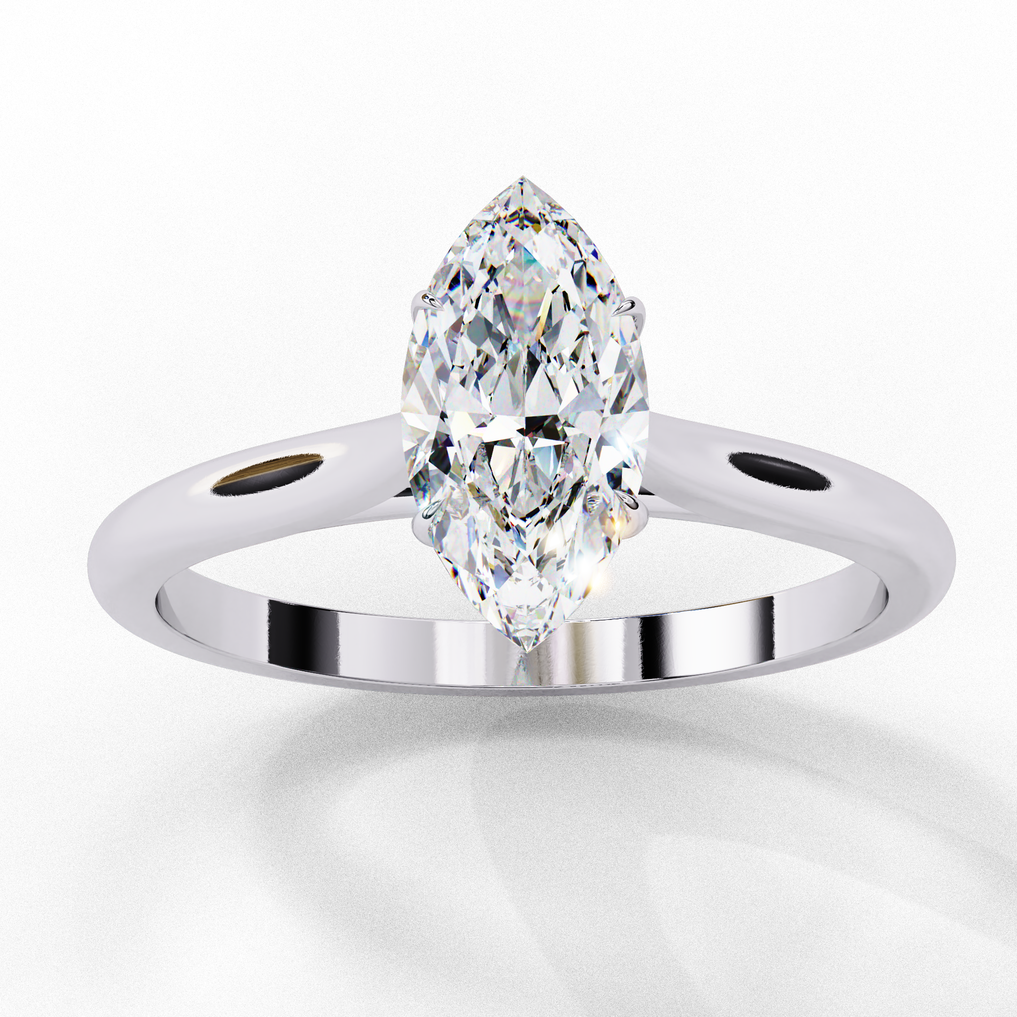 0.82 Carat Marquise Cut Lab Grown Diamond Solitaire Engagement Ring