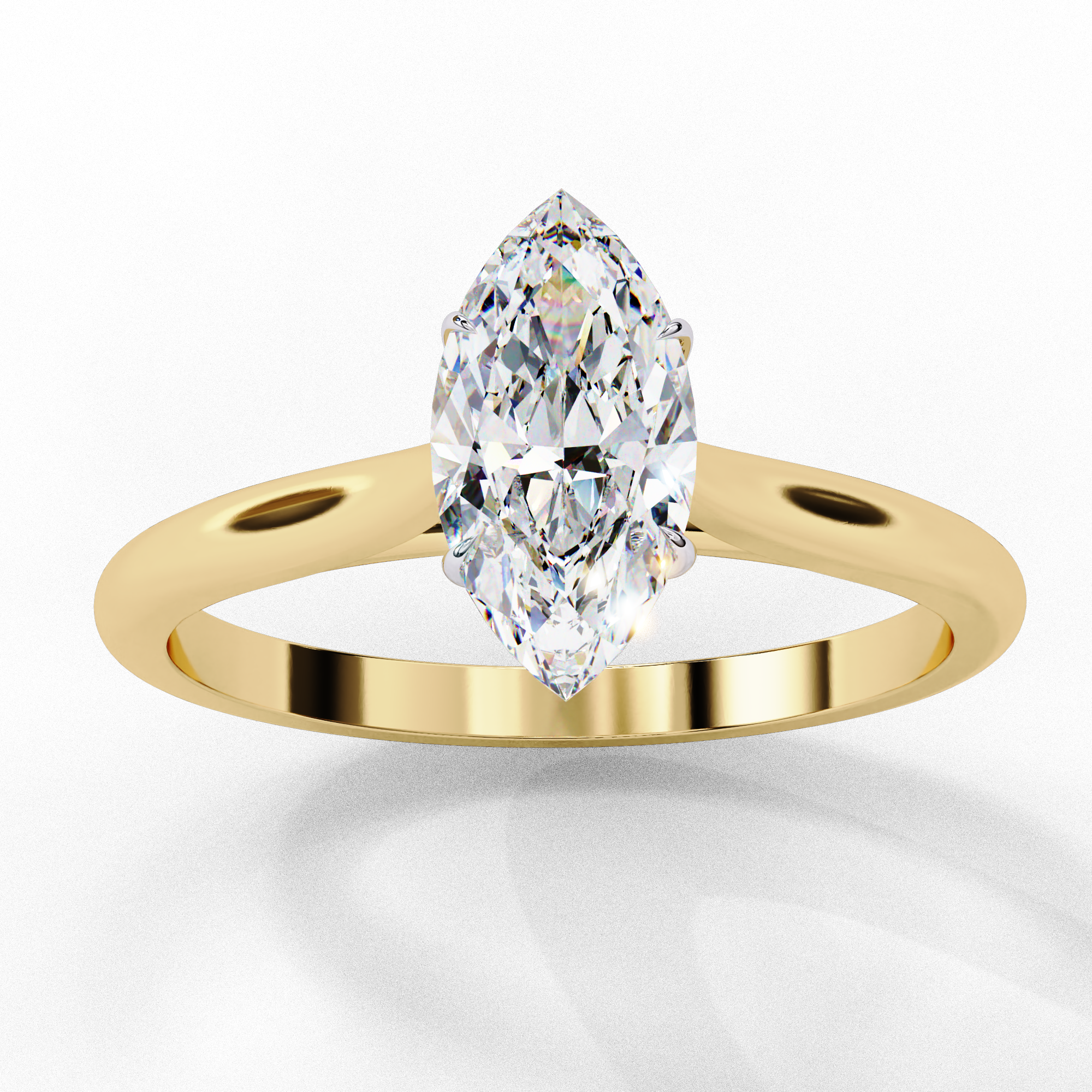 0.82 Carat Marquise Cut Lab Grown Diamond Solitaire Engagement Ring