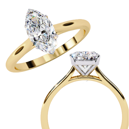 0.82 Carat Marquise Cut Lab Grown Diamond Solitaire Engagement Ring