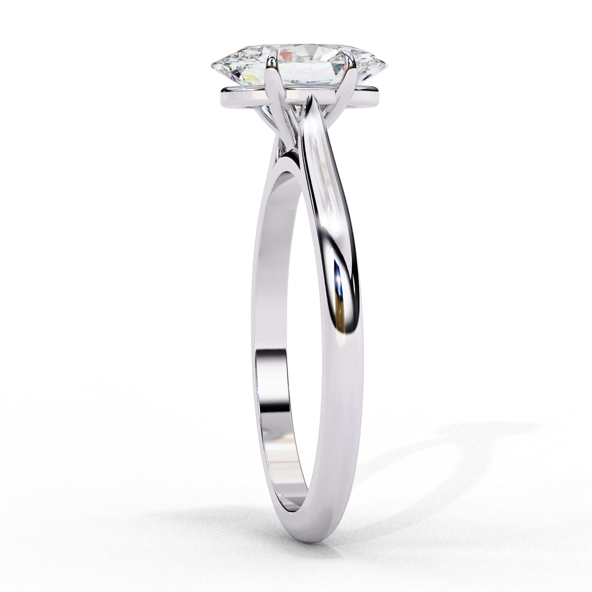 1.20 Carat Oval Cut Lab Grown Diamond Solitaire Engagement Ring