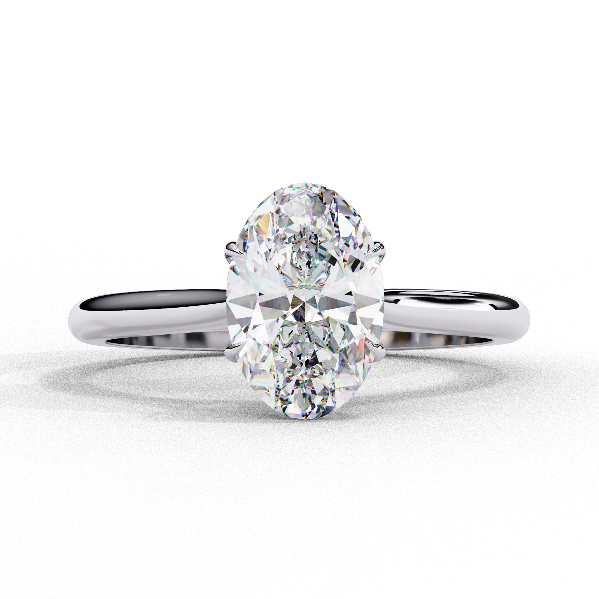 1.20 Carat Oval Cut Lab Grown Diamond Solitaire Engagement Ring