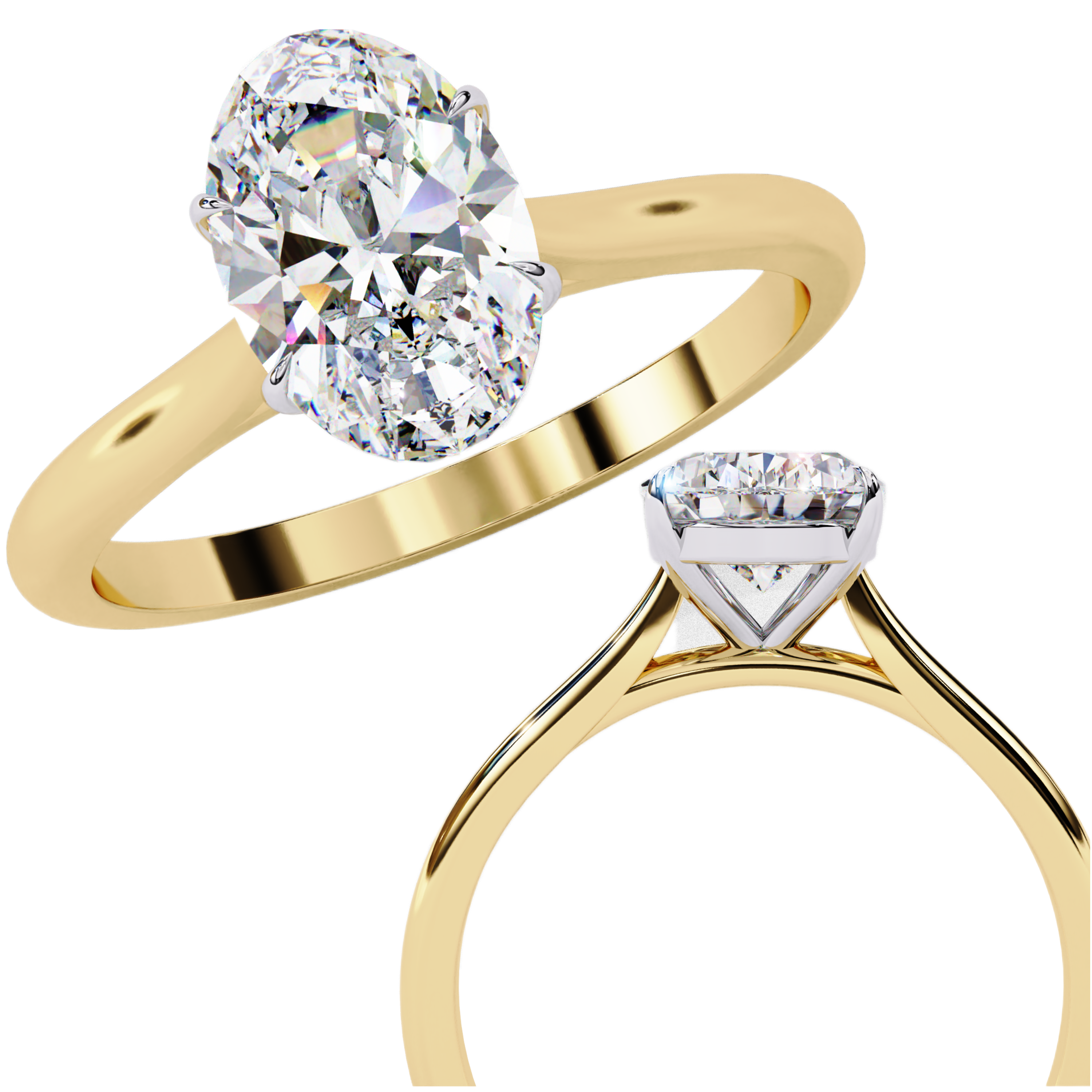 1.20 Carat Oval Cut Lab Grown Diamond Solitaire Engagement Ring