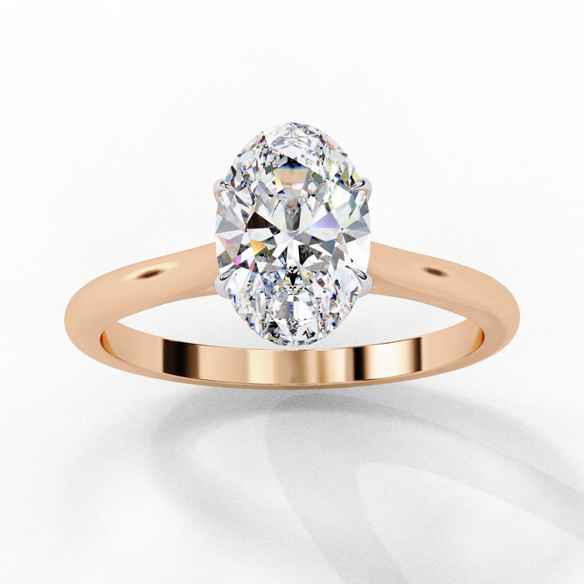 1.20 Carat Oval Cut Lab Grown Diamond Solitaire Engagement Ring