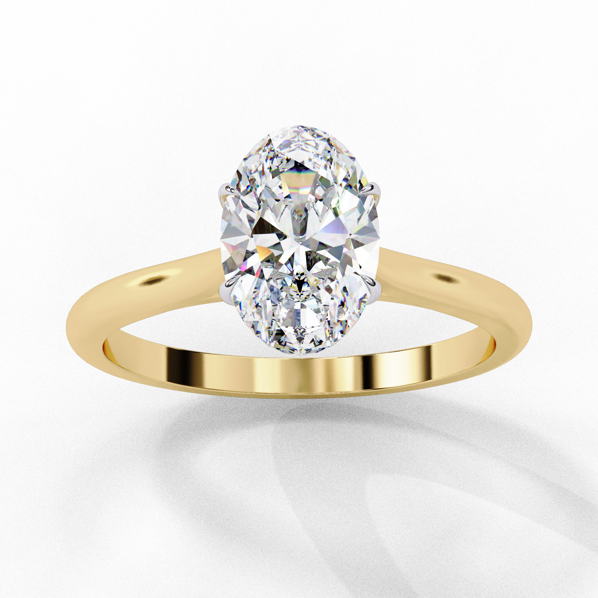 1.20 Carat Oval Cut Lab Grown Diamond Solitaire Engagement Ring