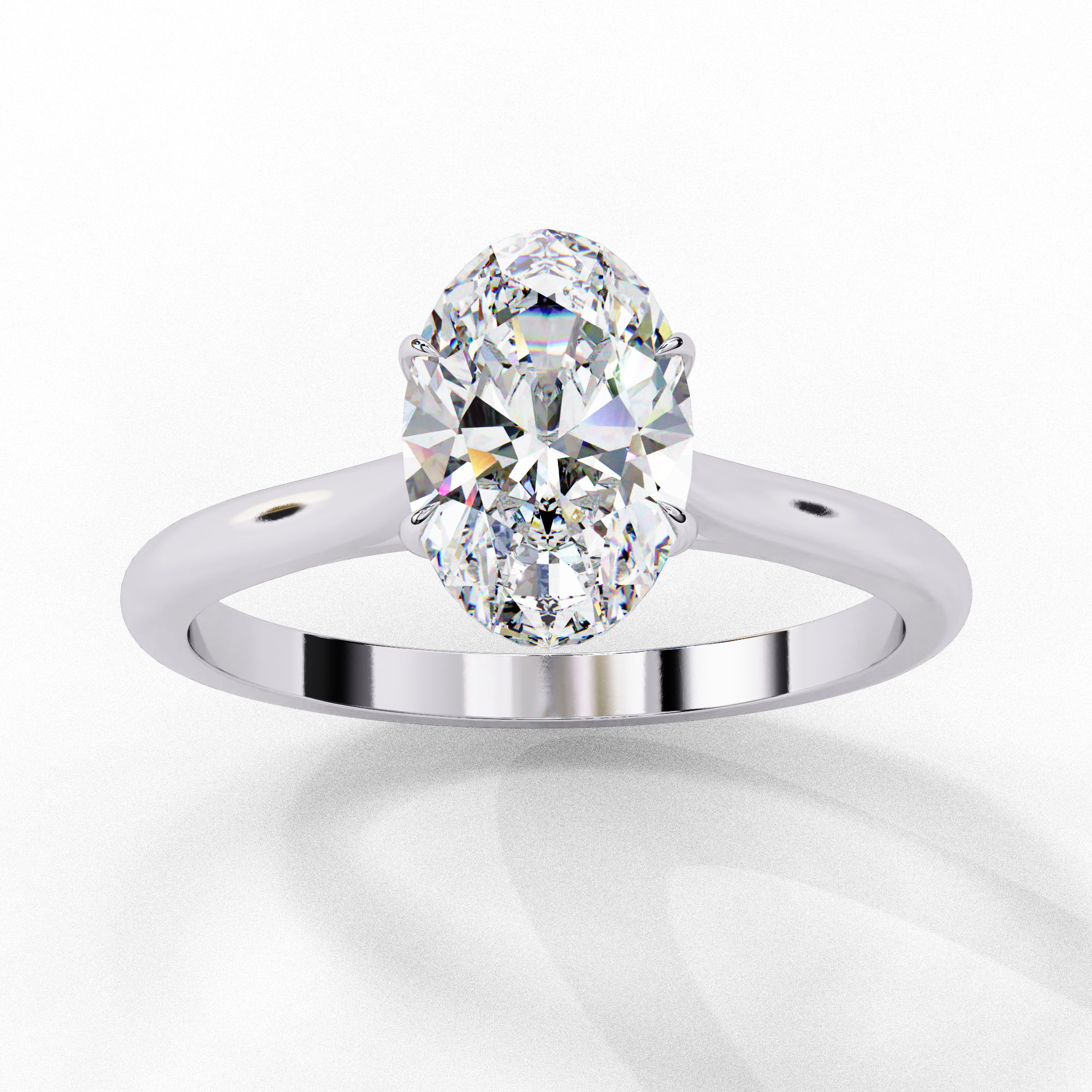 1.20 Carat Oval Cut Lab Grown Diamond Solitaire Engagement Ring