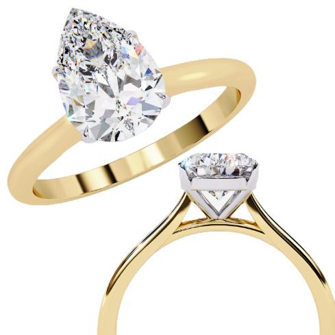 Solitairekart 0.89ct Pear Cut Natural Diamond Ring - H Color, VS1 Clarity