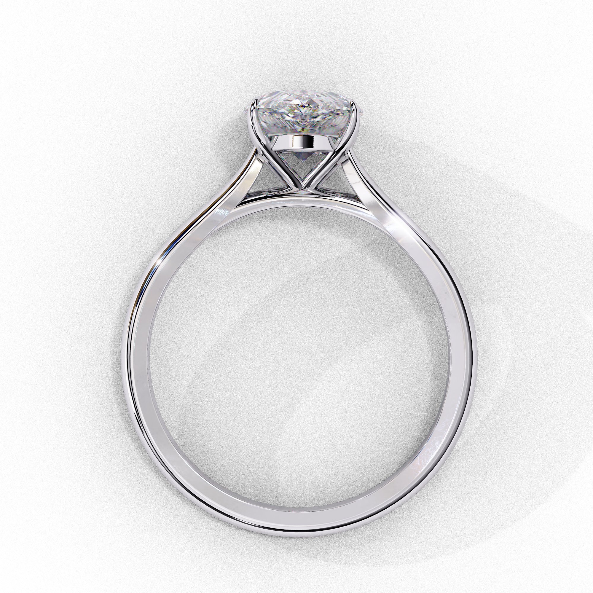 0.89 Carat Pear Shape Lab Grown Diamond Solitaire Engagement Ring