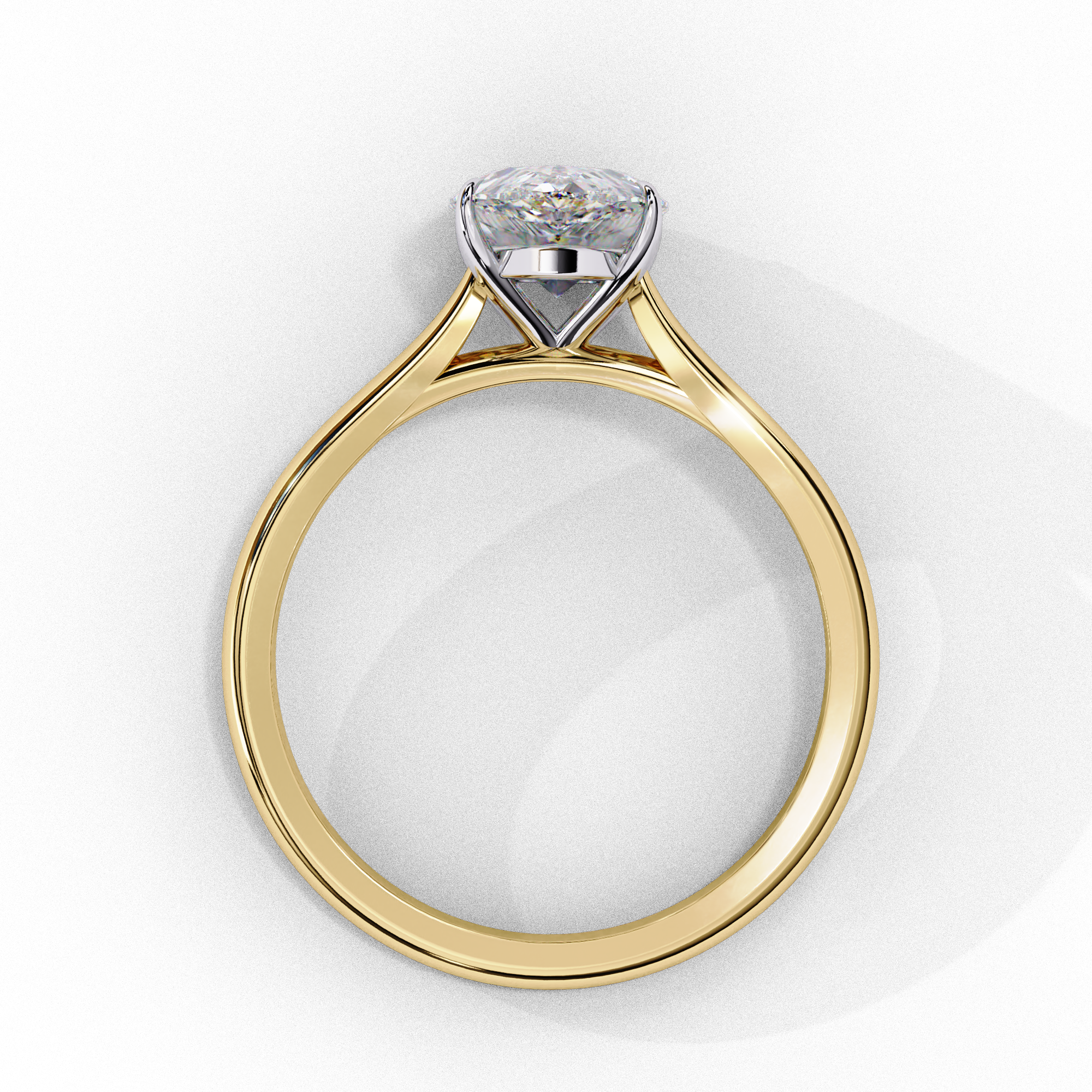Solitairekart 0.89ct Pear Cut Natural Diamond Ring - H Color, VS1 Clarity