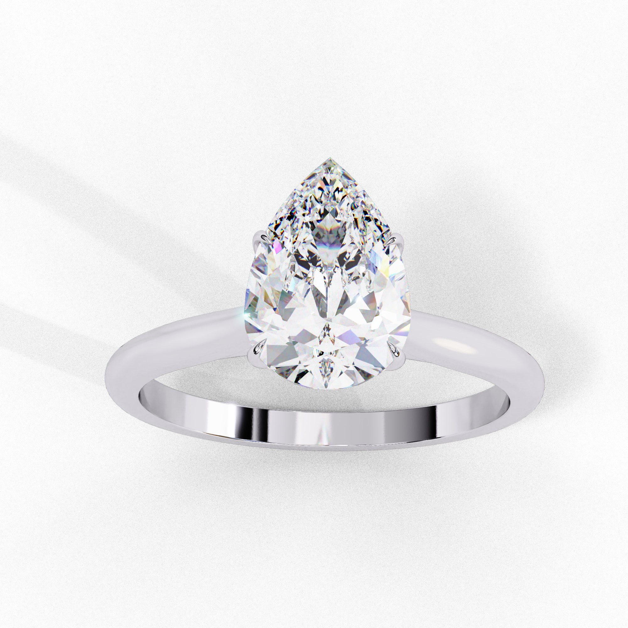 0.89 Carat Pear Shape Lab Grown Diamond Solitaire Engagement Ring