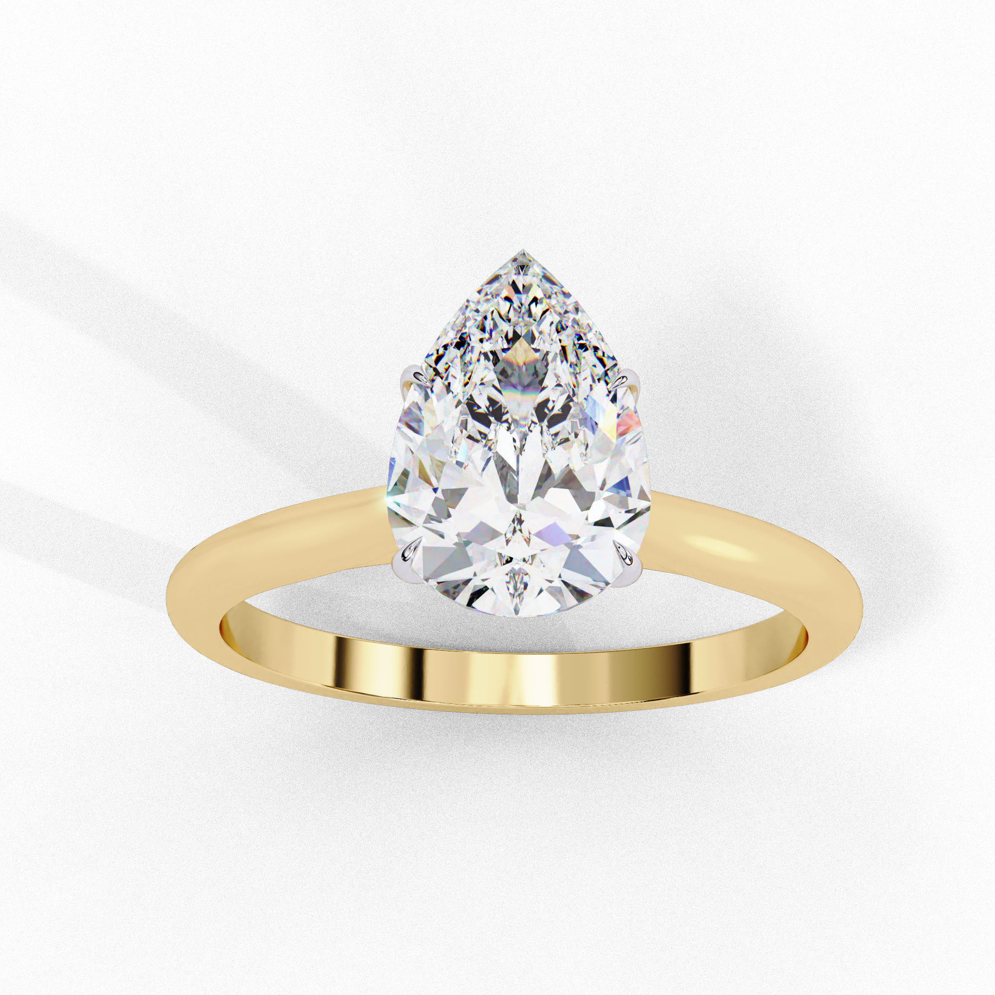 Solitairekart 0.89ct Pear Cut Natural Diamond Ring - H Color, VS1 Clarity