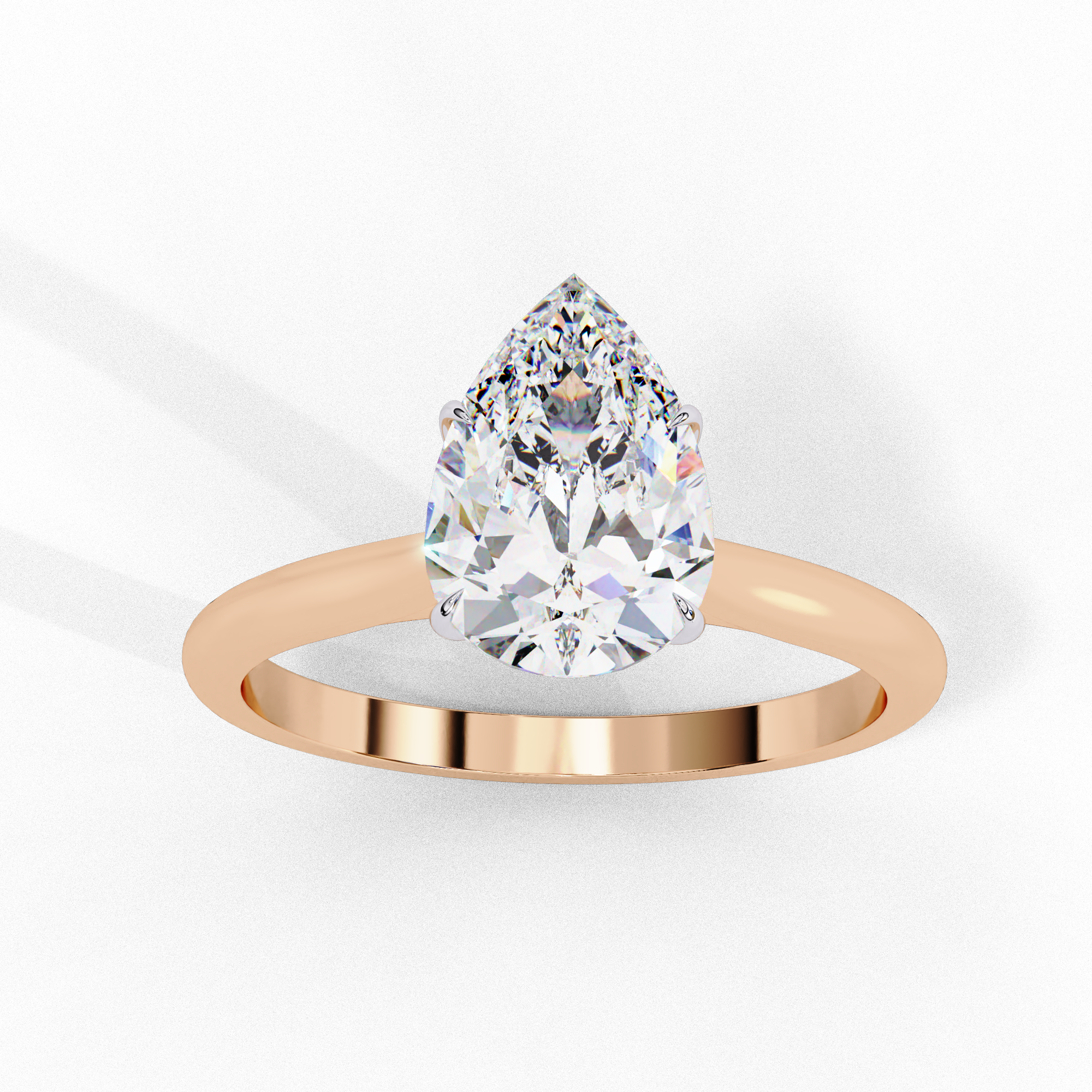 Solitairekart 0.89ct Pear Cut Natural Diamond Ring - H Color, VS1 Clarity