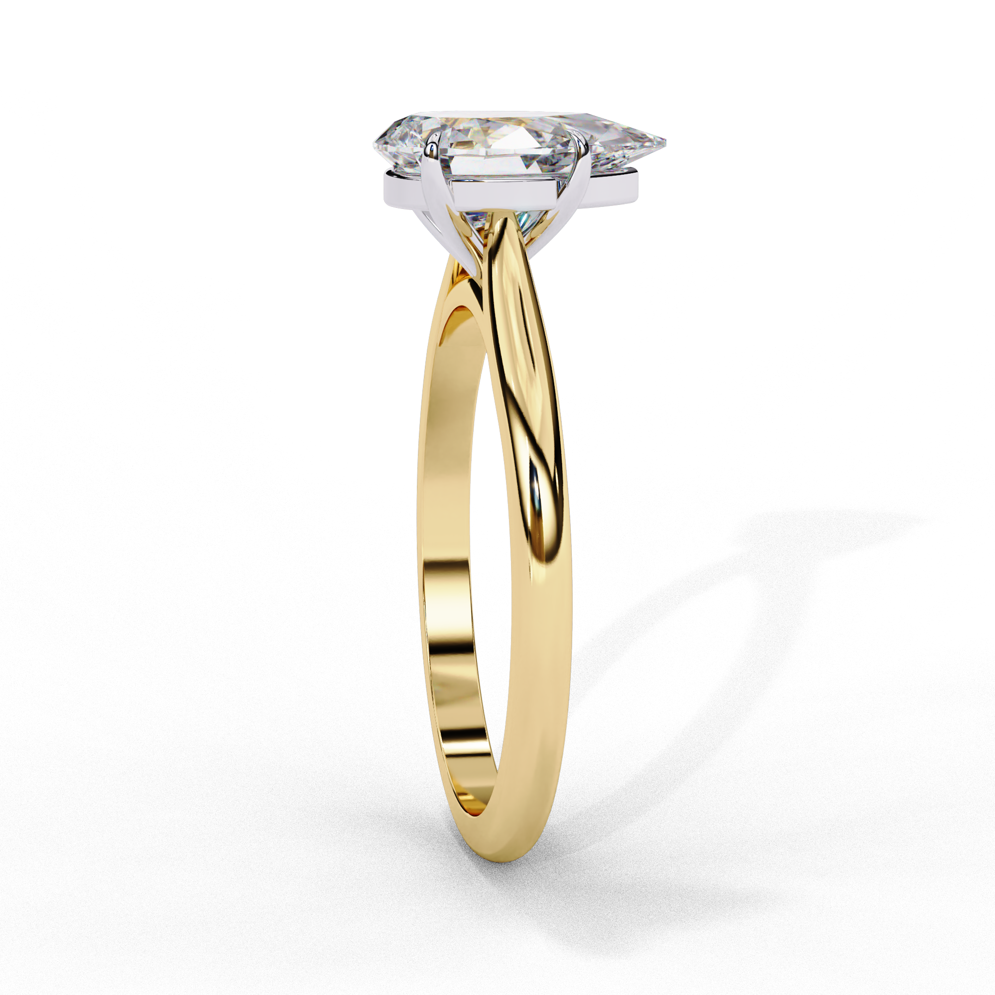 Solitairekart 0.89ct Pear Cut Natural Diamond Ring - H Color, VS1 Clarity