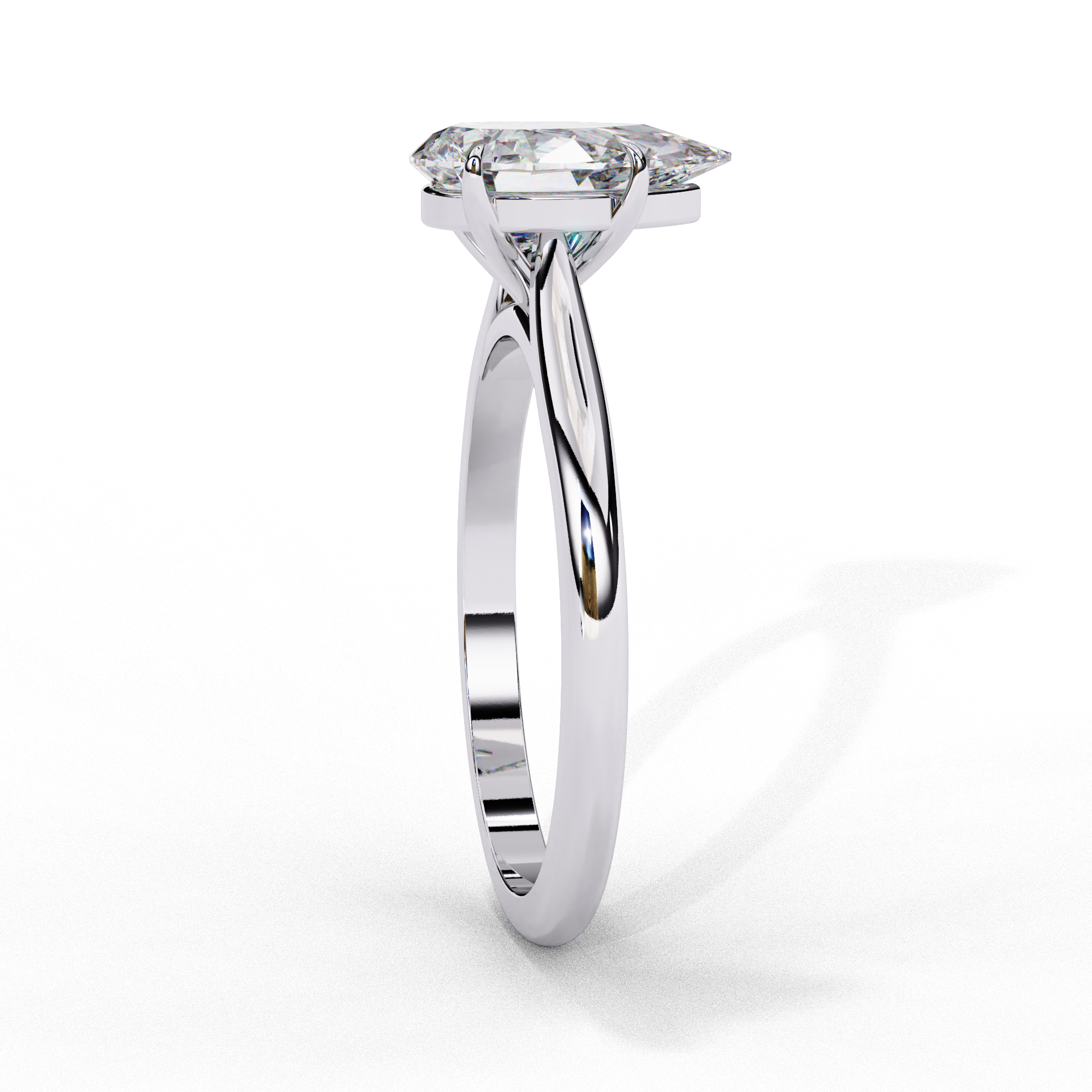 0.89 Carat Pear Shape Lab Grown Diamond Solitaire Engagement Ring