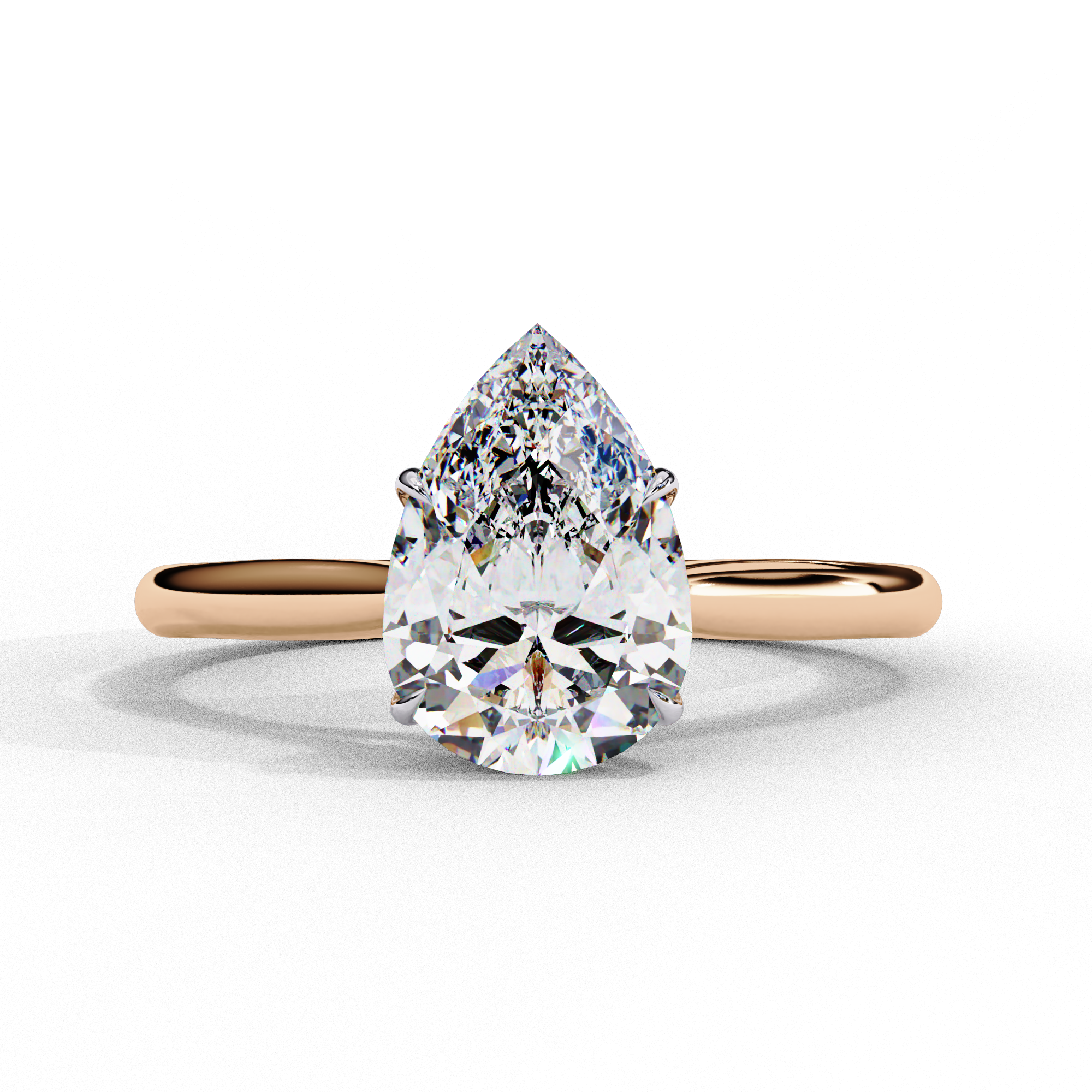 Solitairekart 0.89ct Pear Cut Natural Diamond Ring - H Color, VS1 Clarity