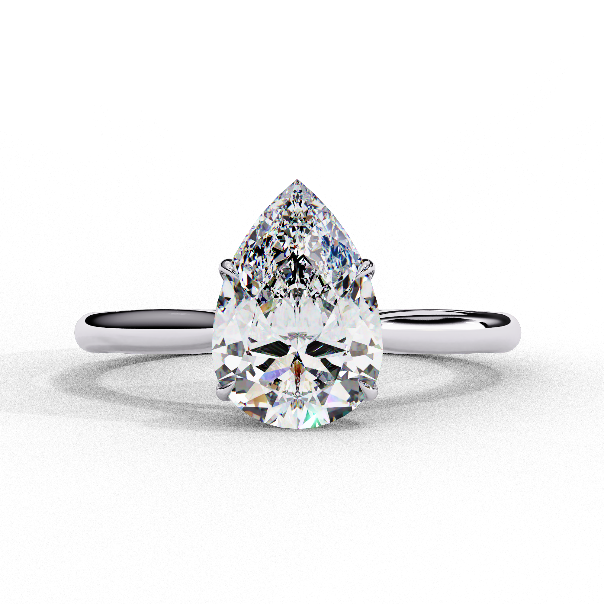 Solitairekart 0.89ct Pear Cut Natural Diamond Ring - H Color, VS1 Clarity