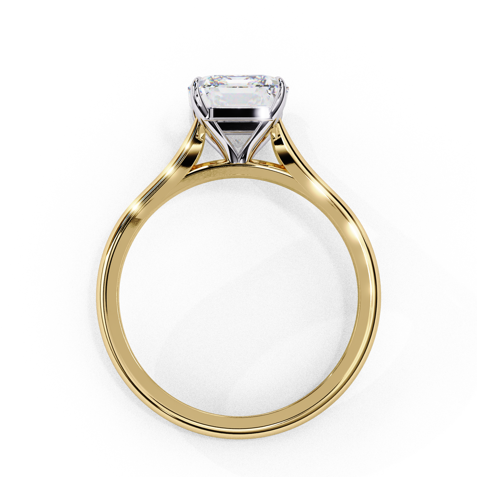 2.56 Carat Emerald Cut Lab Grown Diamond Solitaire Engagement Ring