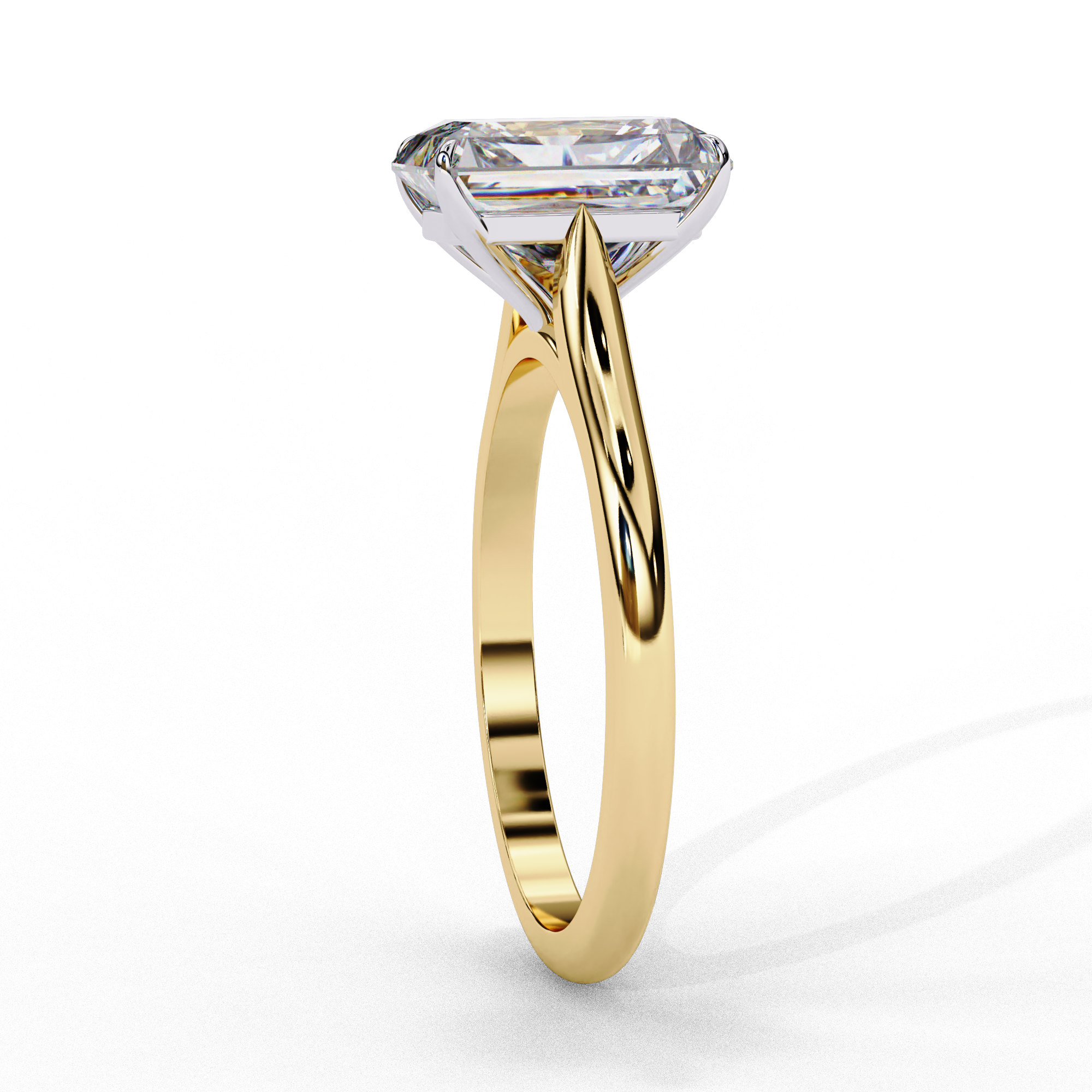 2.56 Carat Emerald Cut Lab Grown Diamond Solitaire Engagement Ring