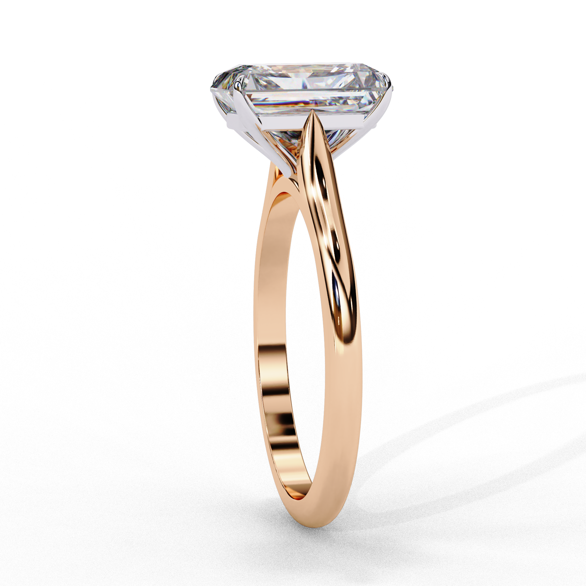 2.56 Carat Emerald Cut Lab Grown Diamond Solitaire Engagement Ring