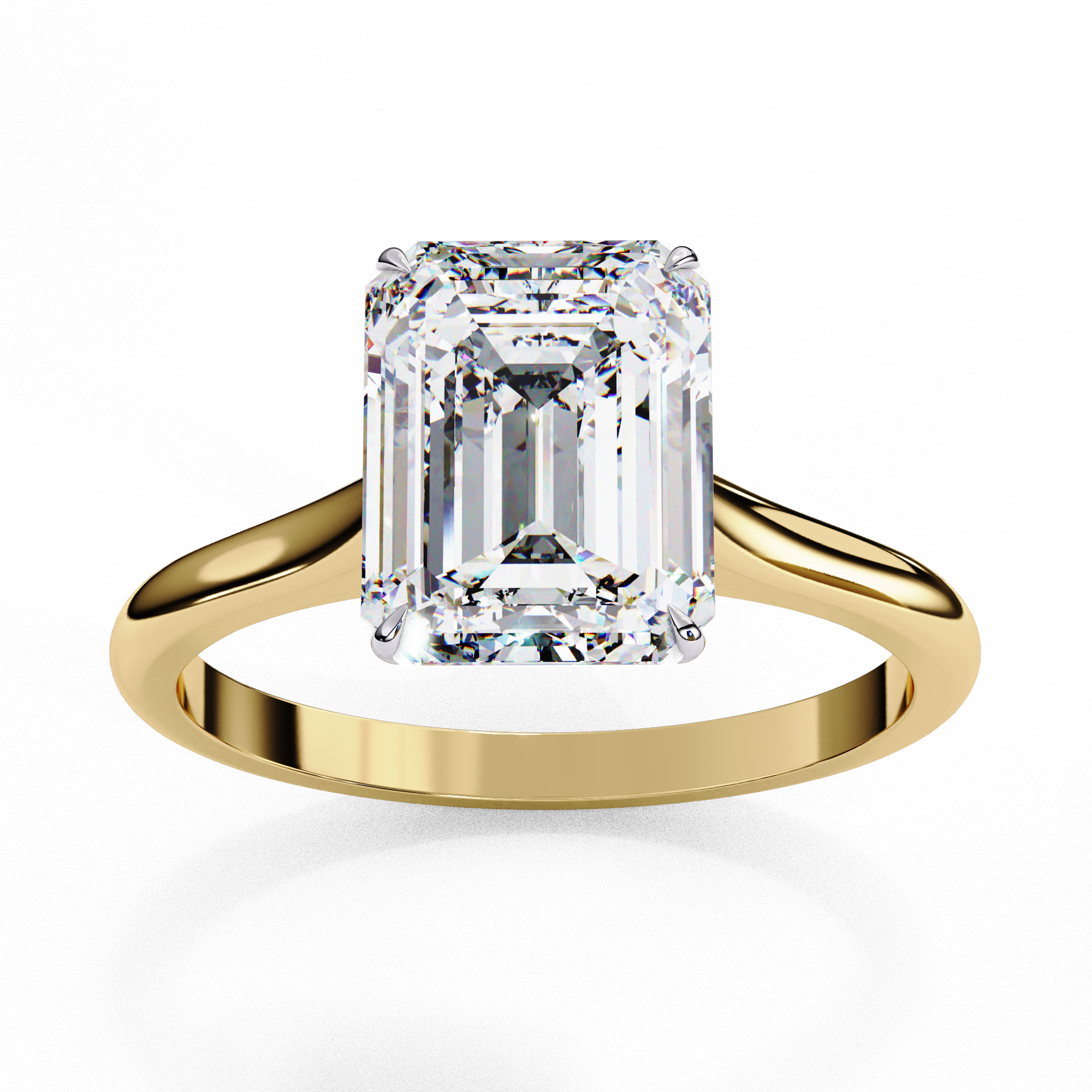 2.56 Carat Emerald Cut Lab Grown Diamond Solitaire Engagement Ring