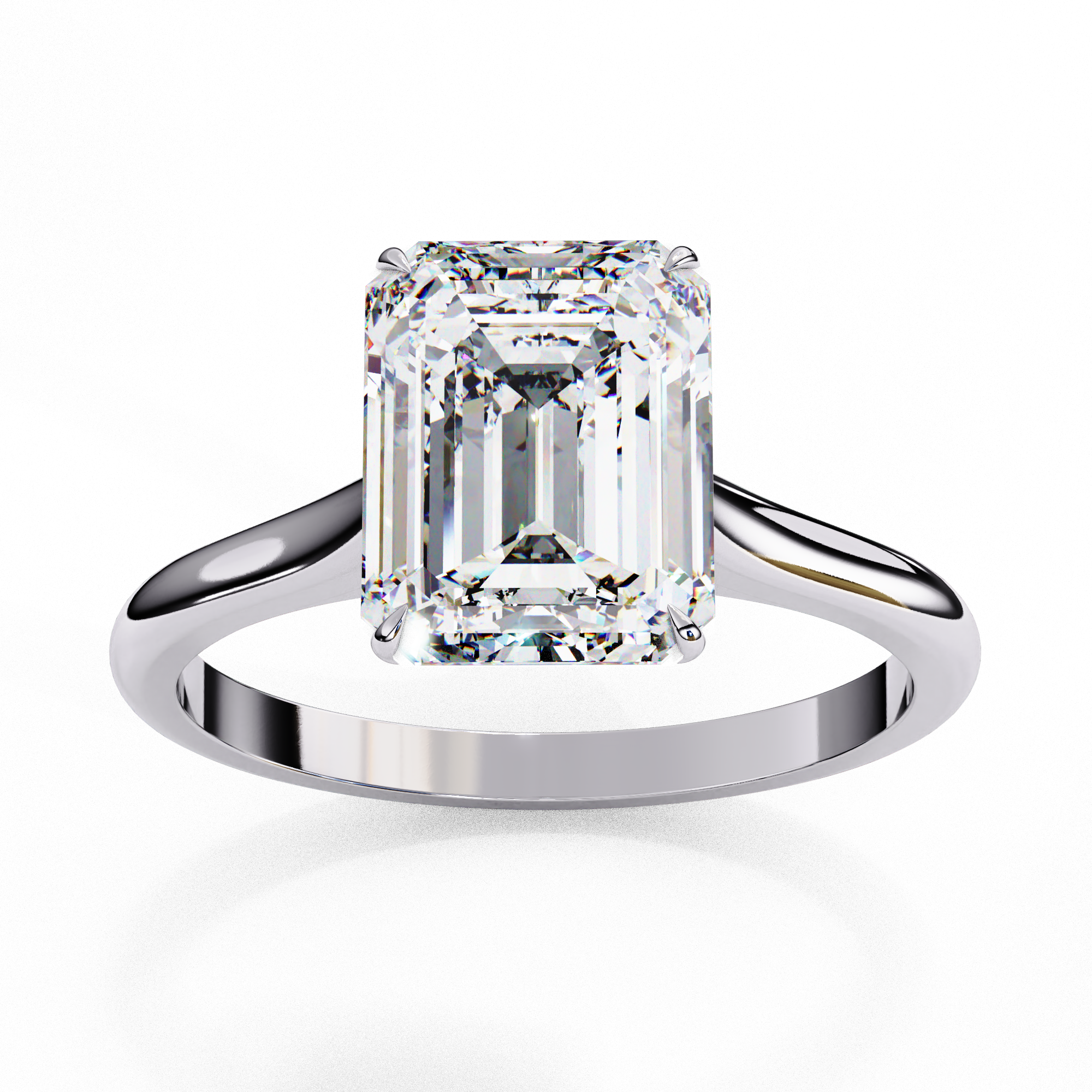 2.56 Carat Emerald Cut Lab Grown Diamond Solitaire Engagement Ring