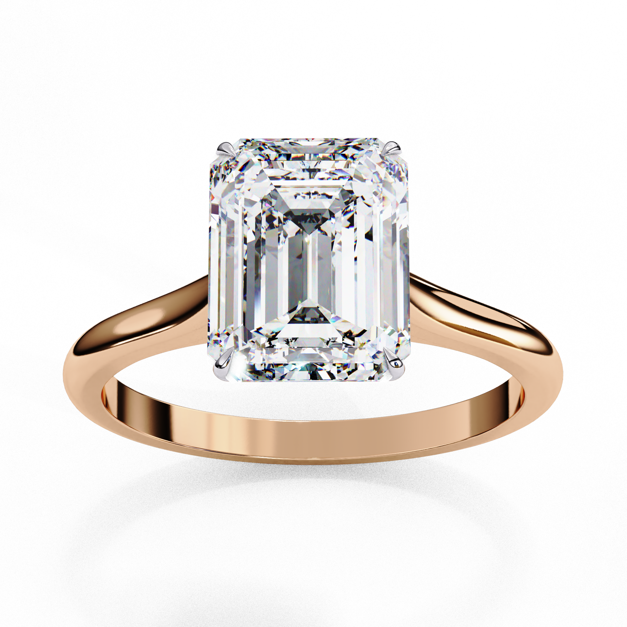 2.56 Carat Emerald Cut Lab Grown Diamond Solitaire Engagement Ring