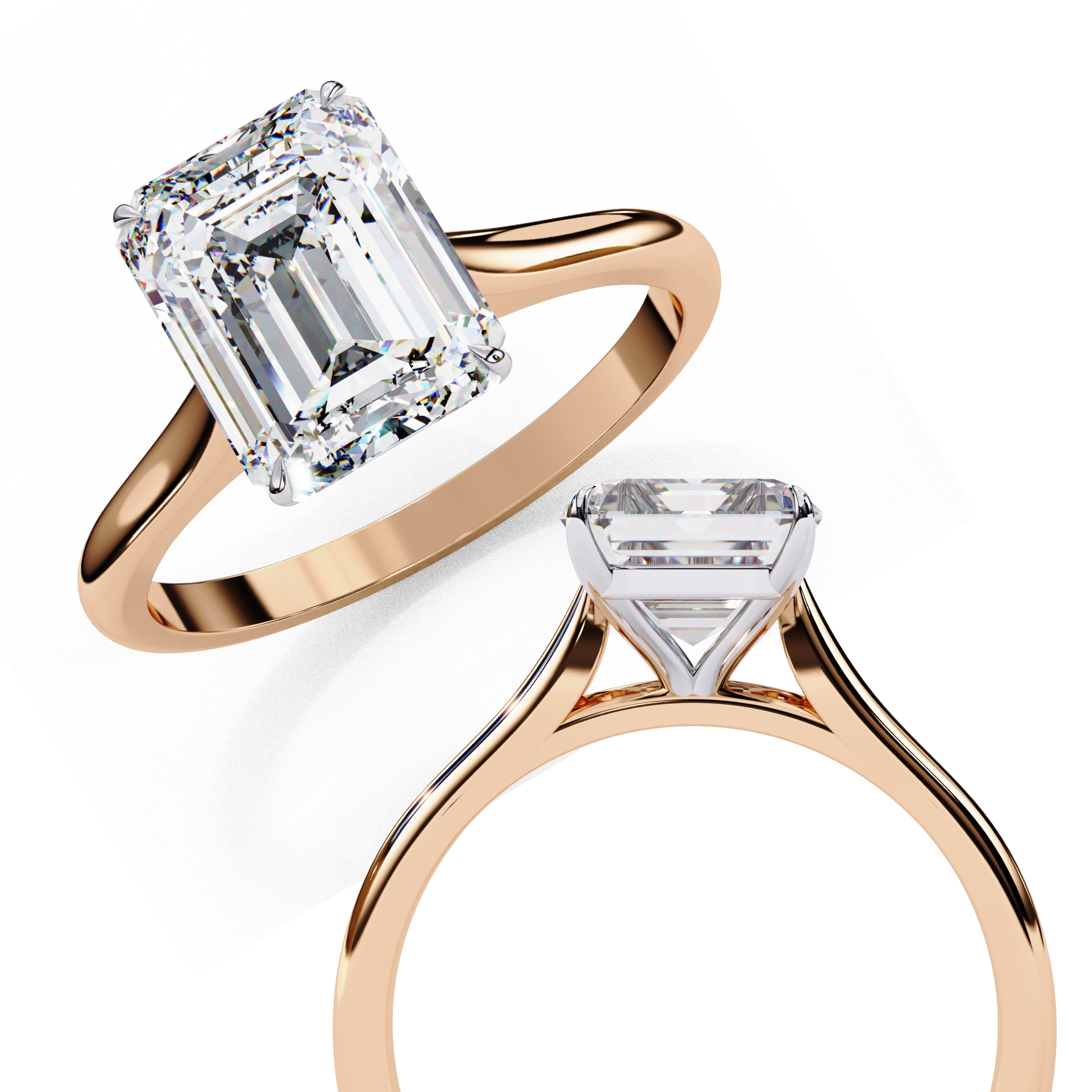 2.56 Carat Emerald Cut Lab Grown Diamond Solitaire Engagement Ring