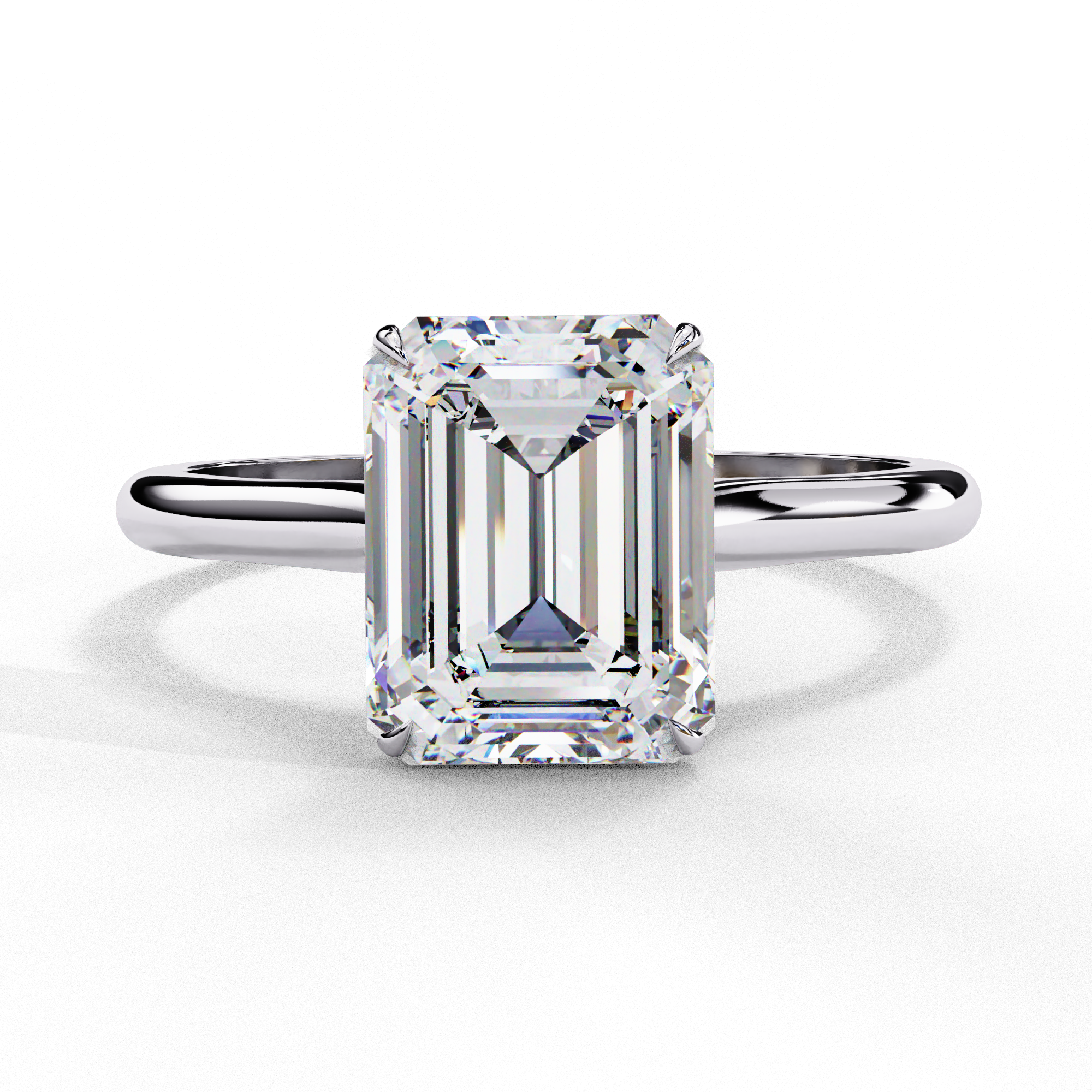 2.56 Carat Emerald Cut Lab Grown Diamond Solitaire Engagement Ring