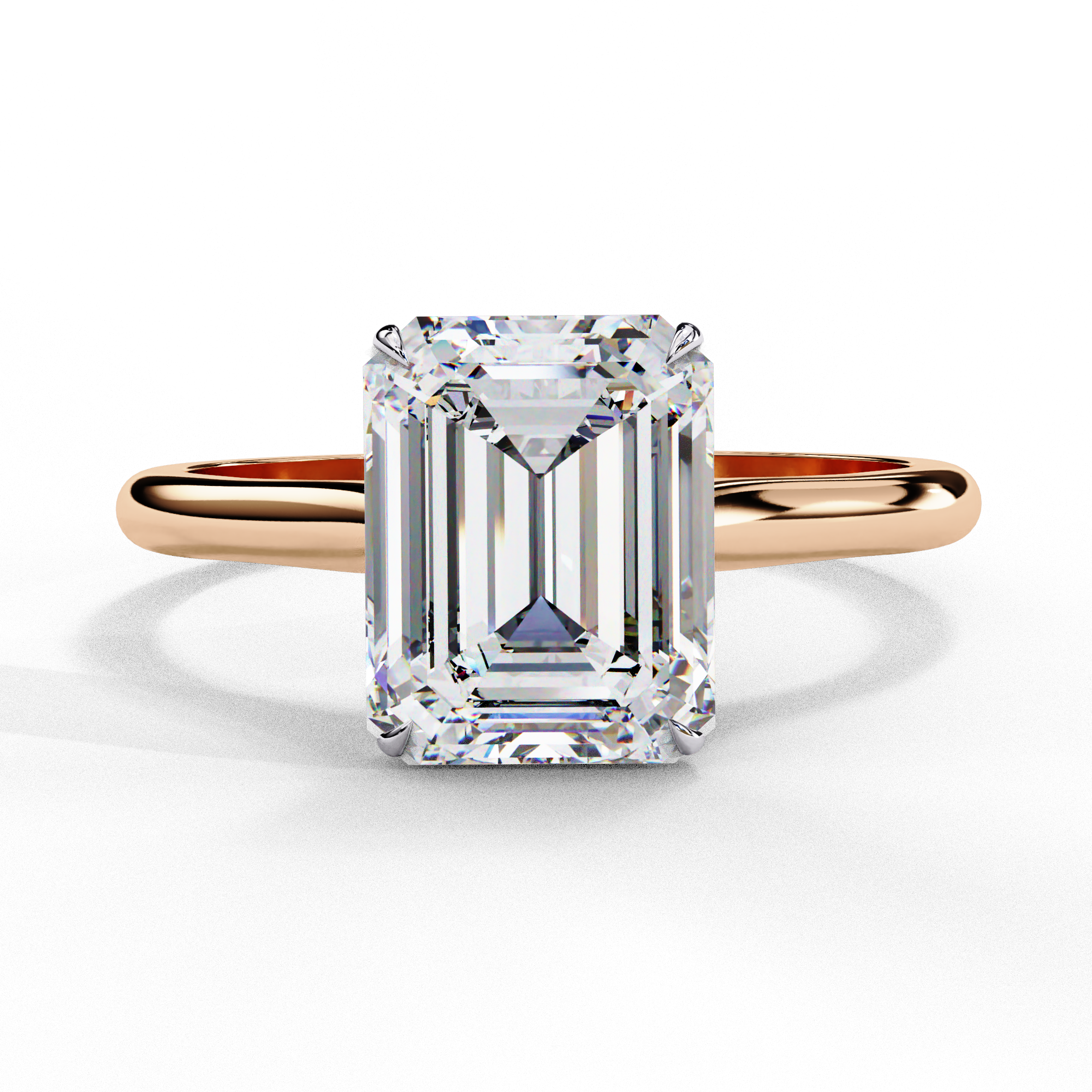 2.56 Carat Emerald Cut Lab Grown Diamond Solitaire Engagement Ring