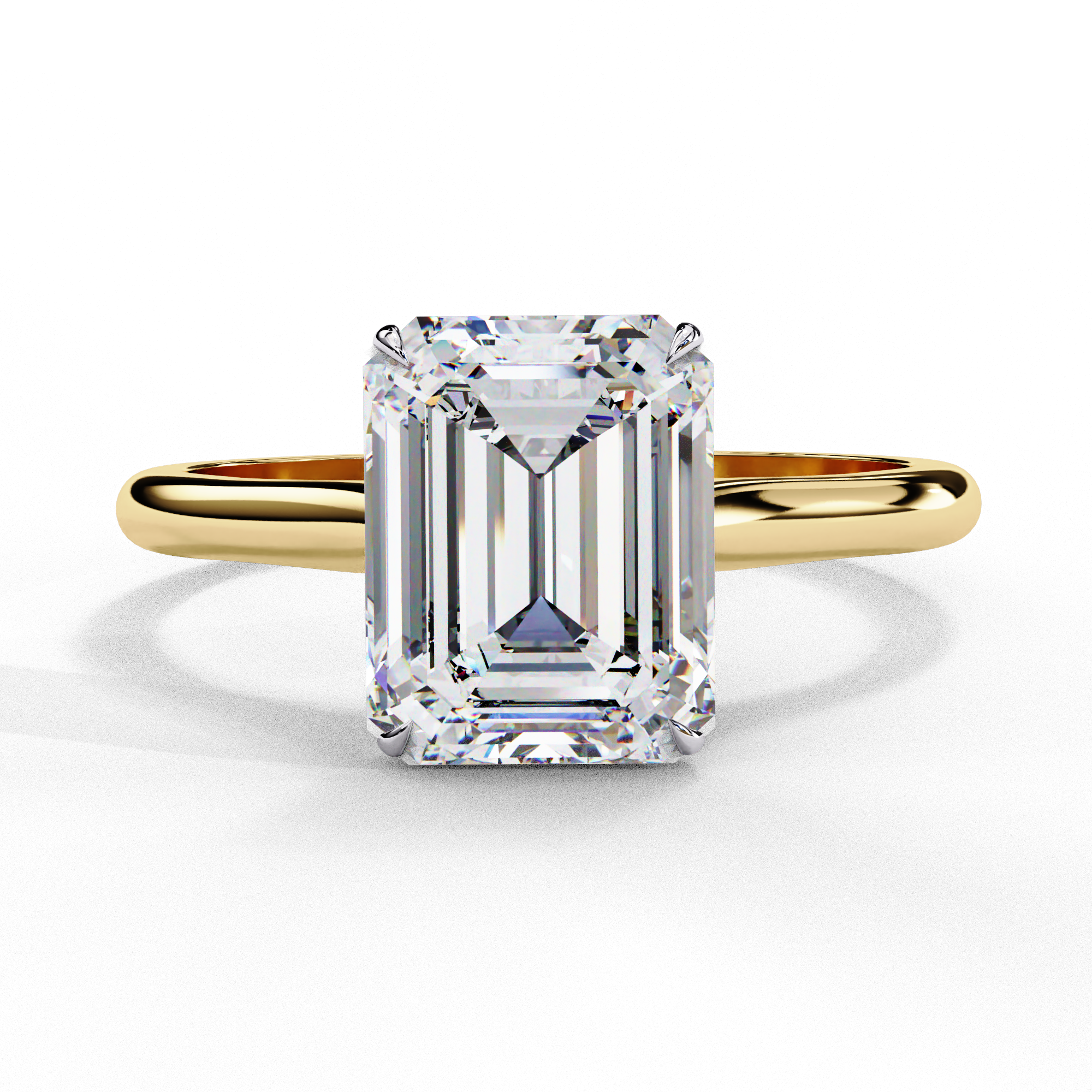 2.56 Carat Emerald Cut Lab Grown Diamond Solitaire Engagement Ring