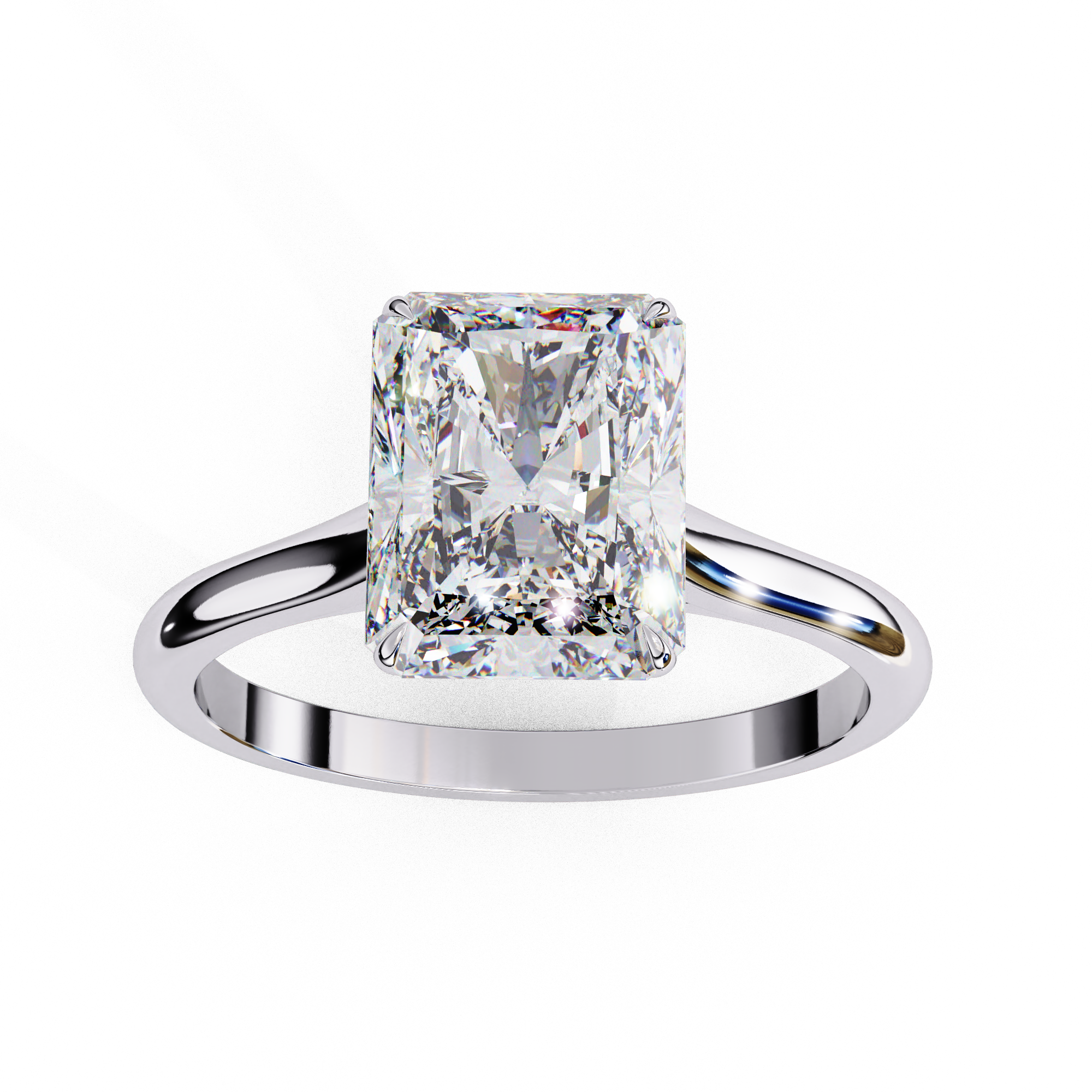 2.94 Carat Radiant Cut Lab Grown Diamond Solitaire Engagement Ring