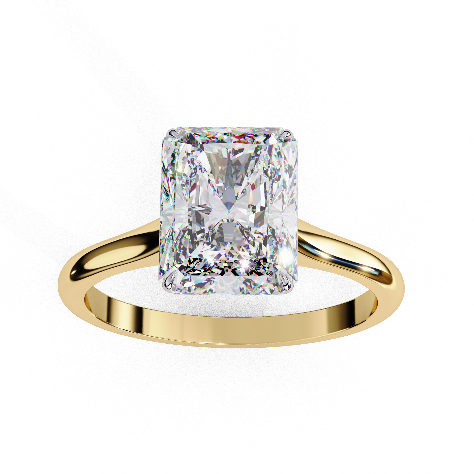 2.94 Carat Radiant Cut Lab Grown Diamond Solitaire Engagement Ring