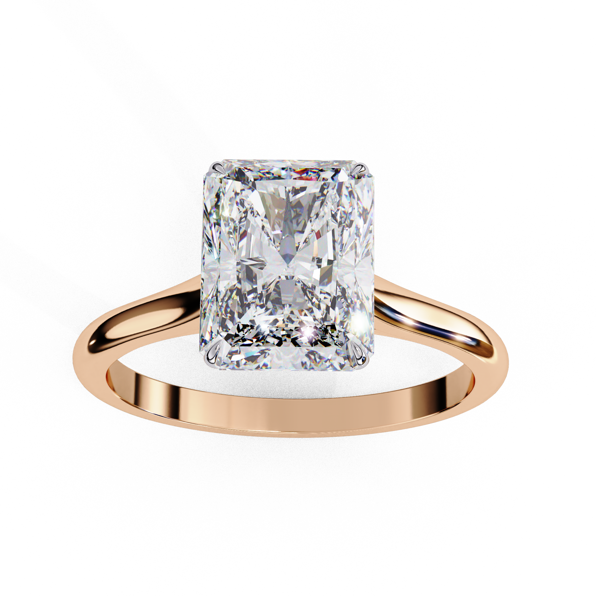 2.94 Carat Radiant Cut Lab Grown Diamond Solitaire Engagement Ring