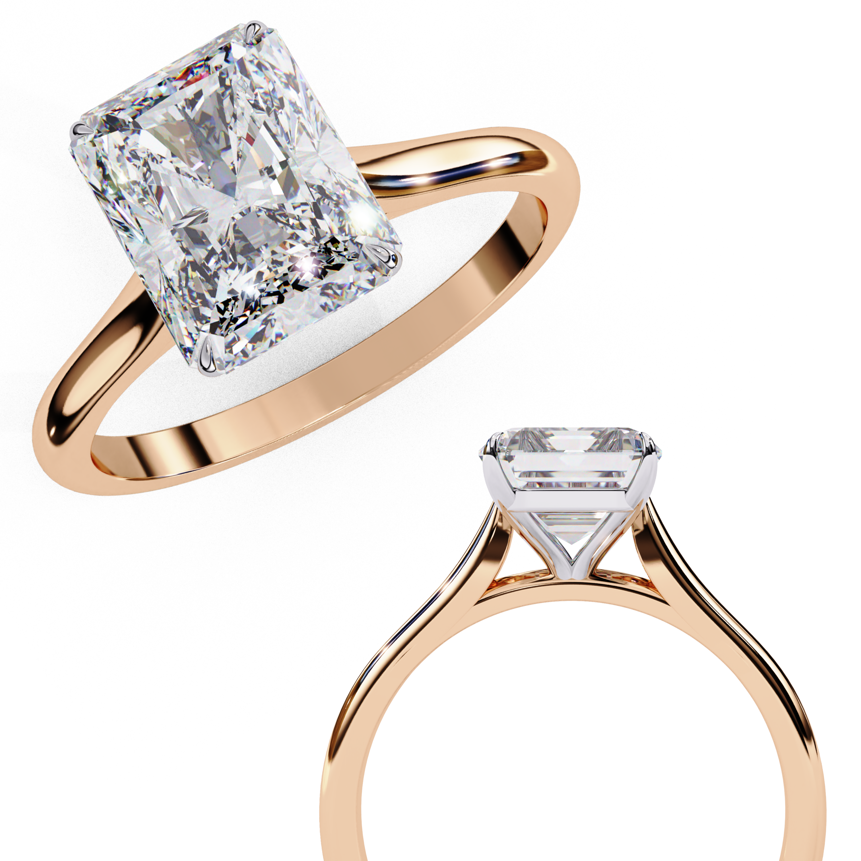 2.94 Carat Radiant Cut Lab Grown Diamond Solitaire Engagement Ring