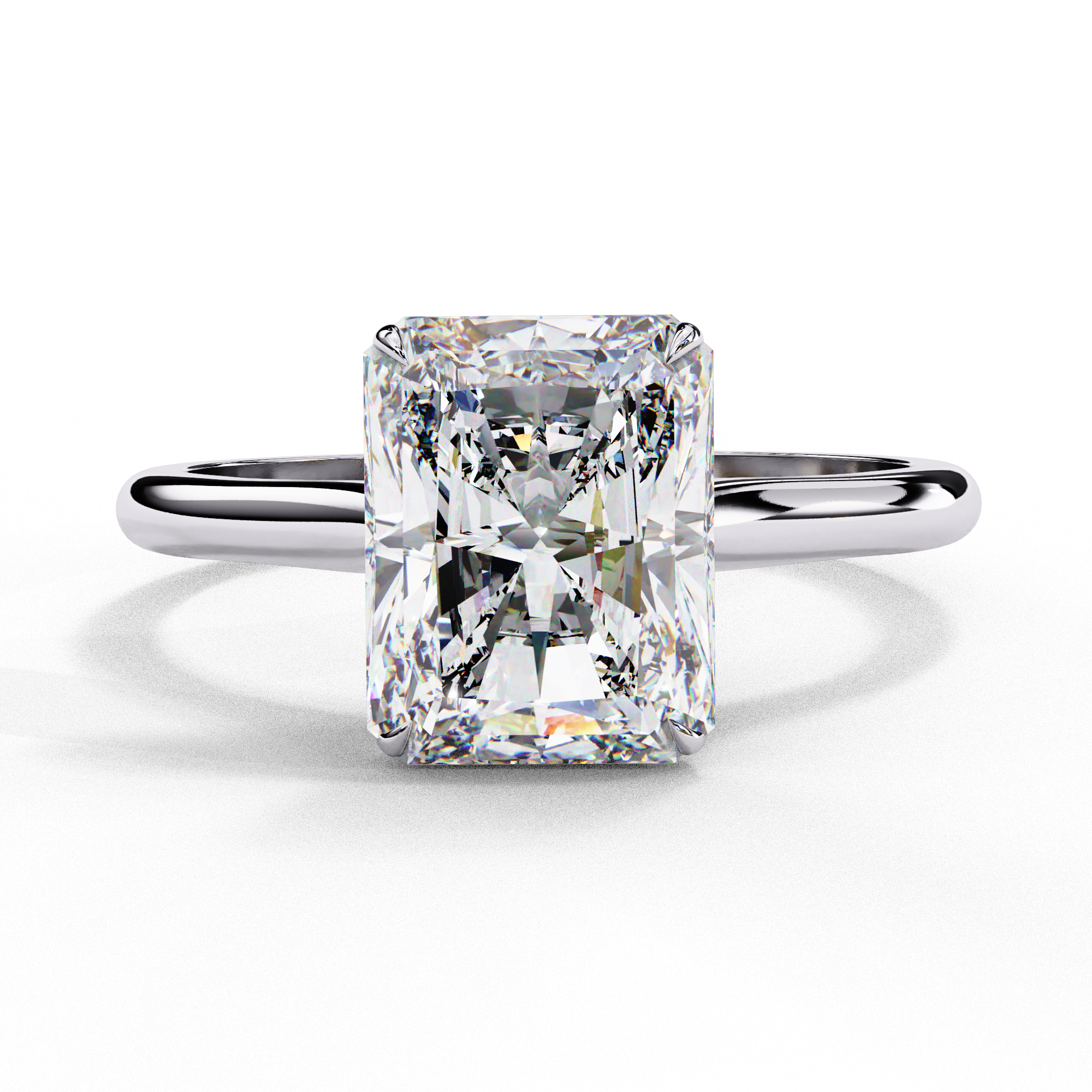 Solitairekart 2.94ct Radiant Cut Natural Diamond Ring - H Color, VS1 Clarity