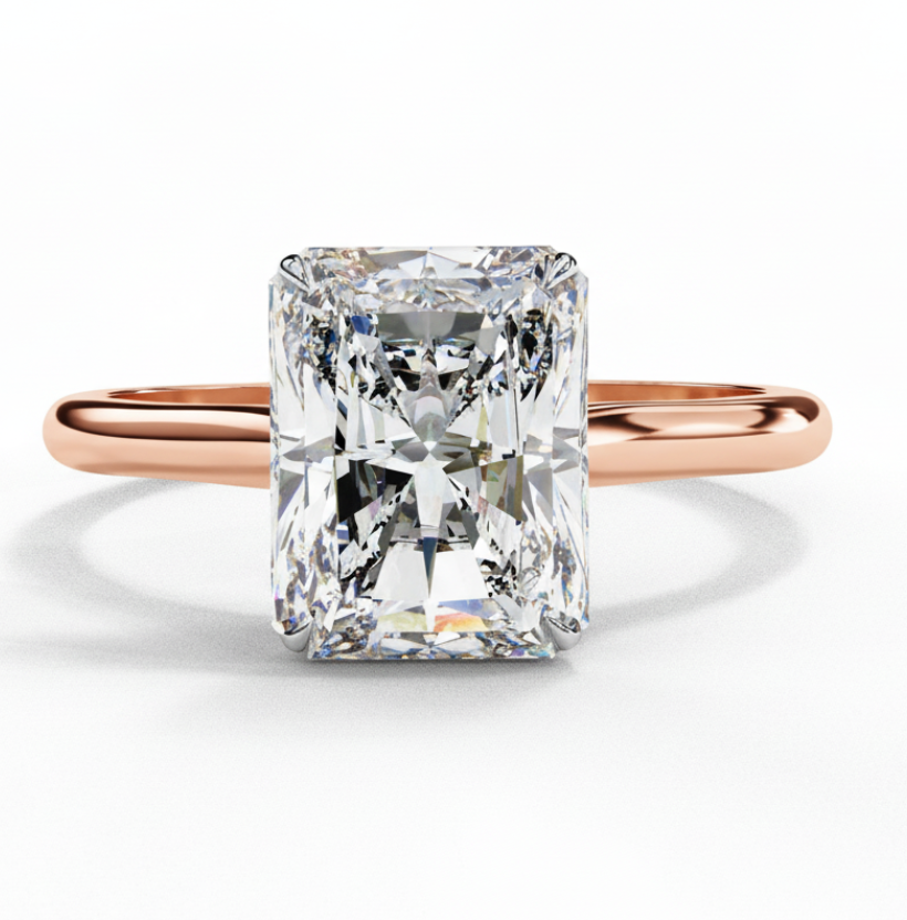 2.94 Carat Radiant Cut Lab Grown Diamond Solitaire Engagement Ring