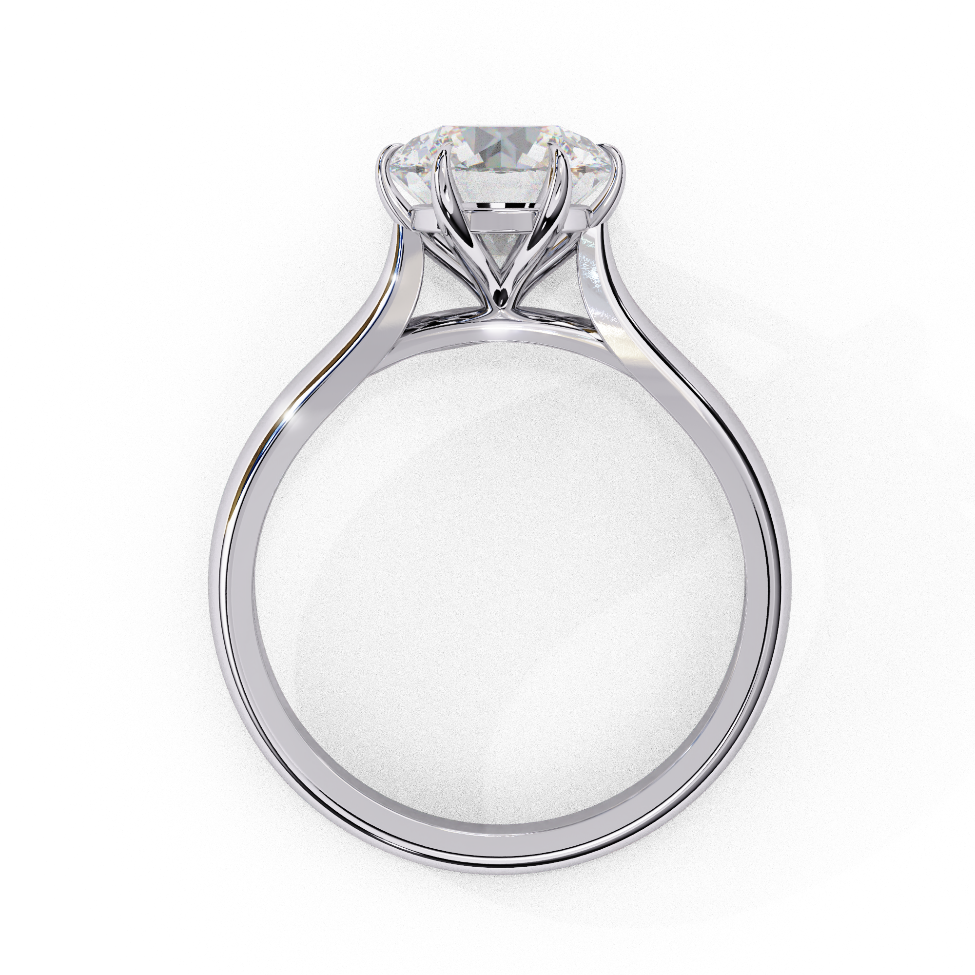 Luxury 1.92 Carat Round Shape Lab Grown Diamond Engagement Ring