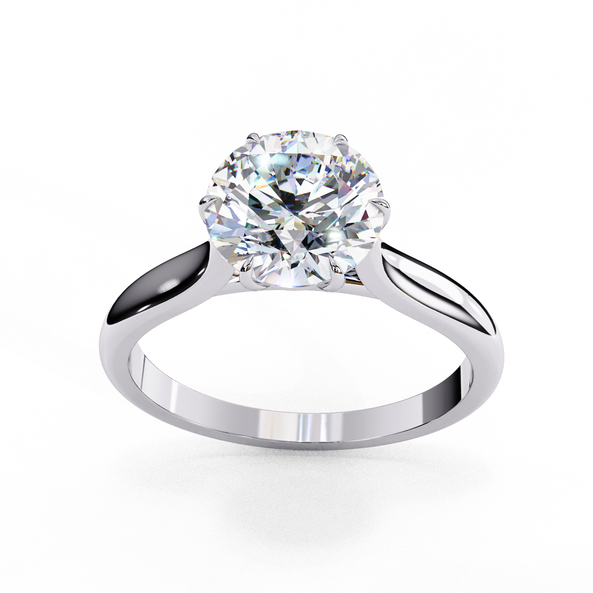 Luxury 1.92 Carat Round Shape Lab Grown Diamond Engagement Ring
