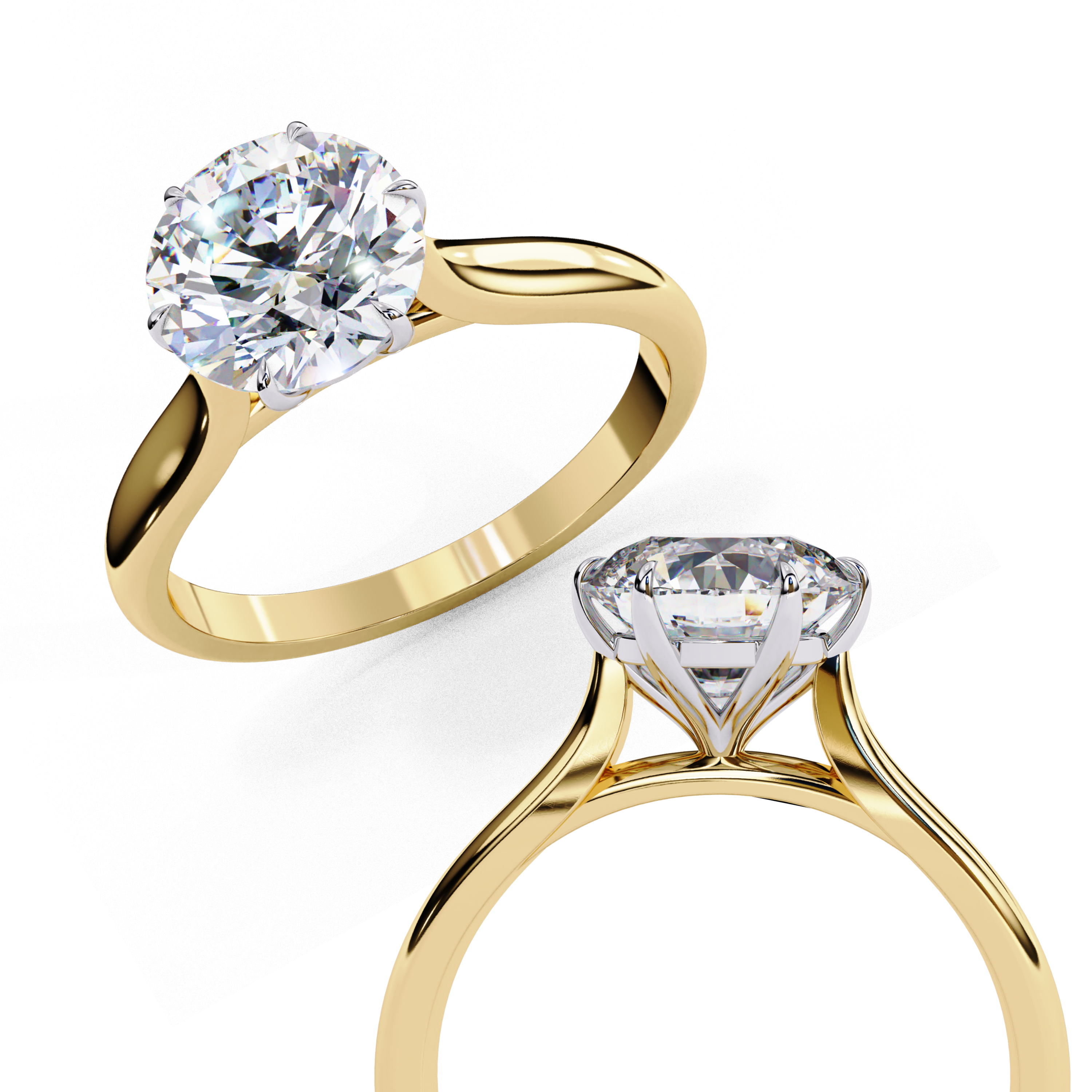 Luxury 1.92 Carat Round Shape Lab Grown Diamond Engagement Ring